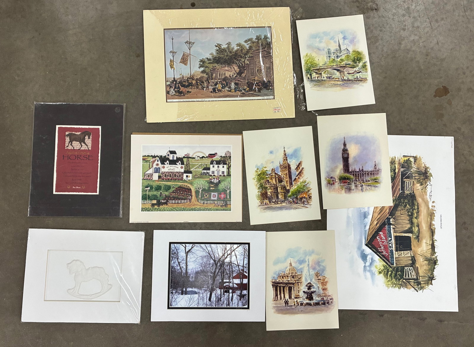 Assorted Matted Prints & Decorative Artwork Collection (1 of 1)