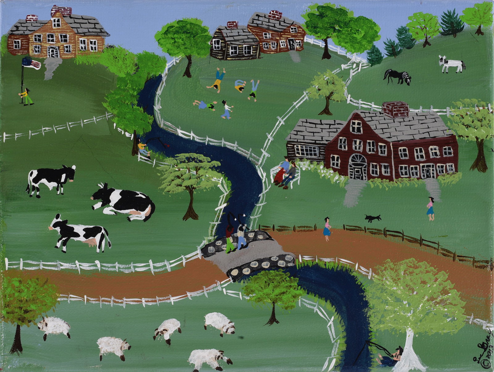Lee Gray Folk Art Painting (1 of 2)