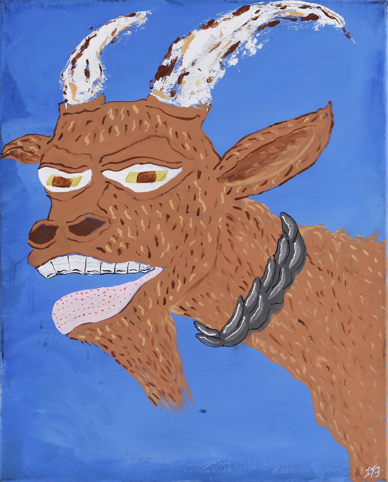 Jakym Clark "Isa" Outsider Art Painting (1 of 2)