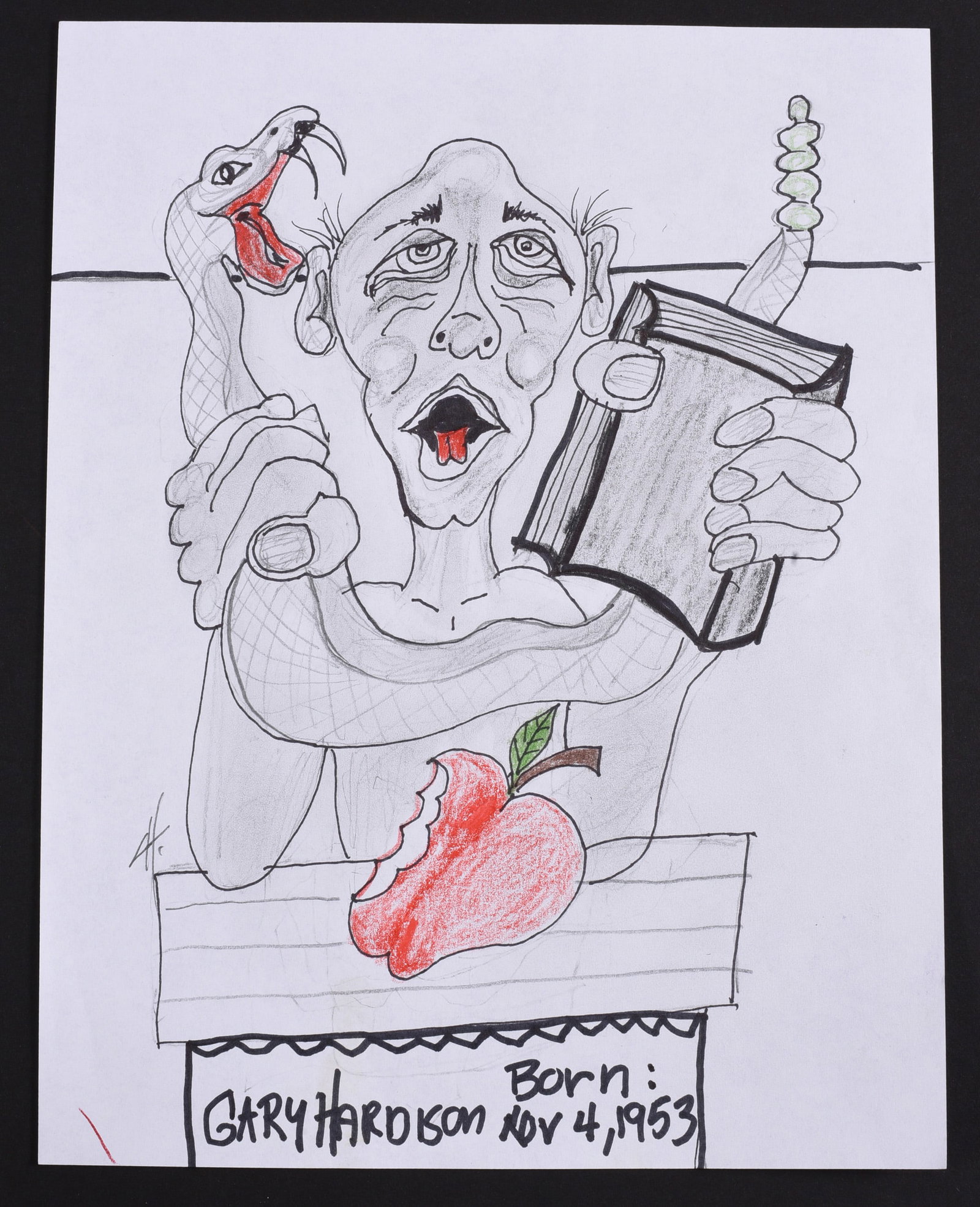 Gary Hardison Outsider Art Drawing on Paper: 8.5" x 11" - Gary Hardison is a NC outsider artist who draws daily. We connected with Gary about 6 months ago and when we can get him to send us artwork we love to offer to our collectors.