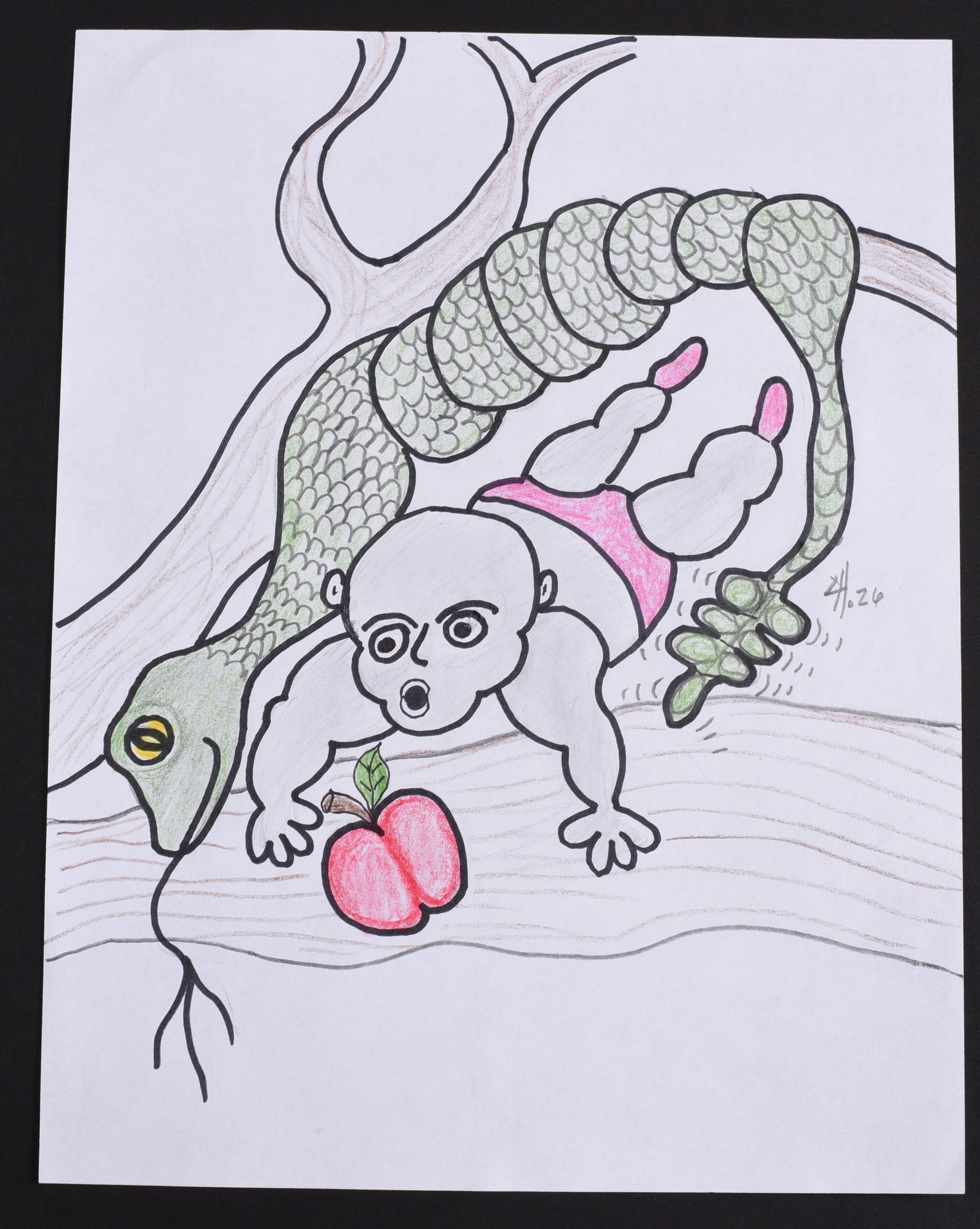 Gary Hardison Outsider Art Drawing on Paper: 8.5" x 11" - Gary Hardison is a NC outsider artist who draws daily. We connected with Gary about 6 months ago and when we can get him to send us artwork we love to offer to our collectors.
