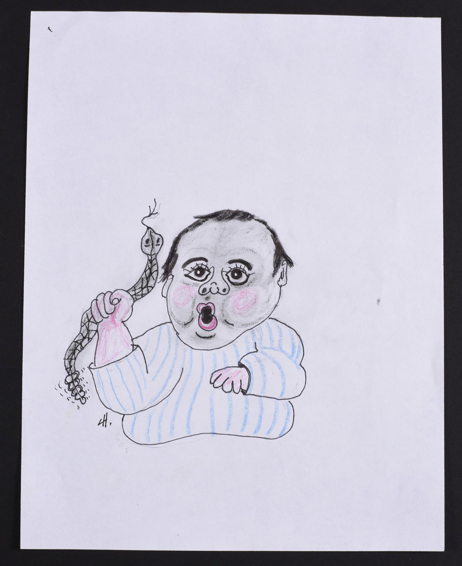Gary Hardison Outsider Art Drawing on Paper: 8.5" x 11" - Gary Hardison is a NC outsider artist who draws daily. We connected with Gary about 6 months ago and when we can get him to send us artwork we love to offer to our collectors.