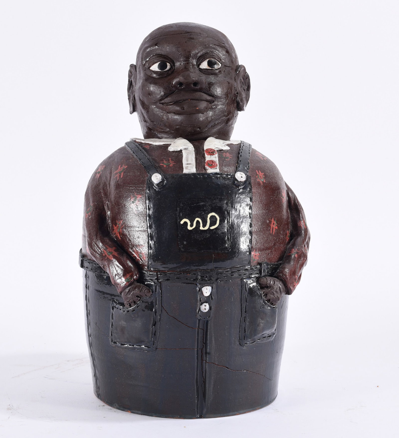 Wilford Dean Folk Pottery Cookie Jar w/ Head Lid (1 of 9)