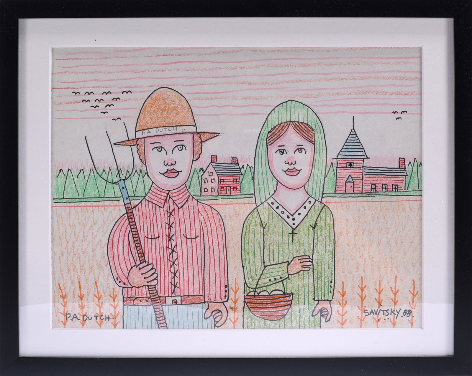 Jack Savitsky Folk Art Drawing (1 of 2)