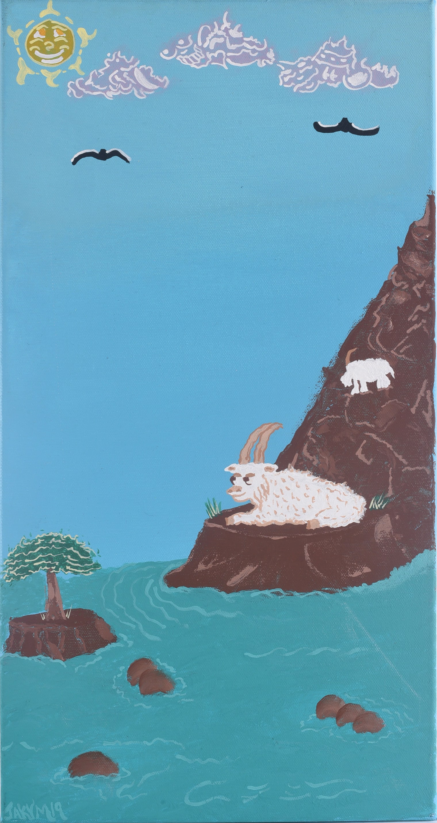 Jakym Clark "Isa" Outsder Art Painting Black American (1 of 2)