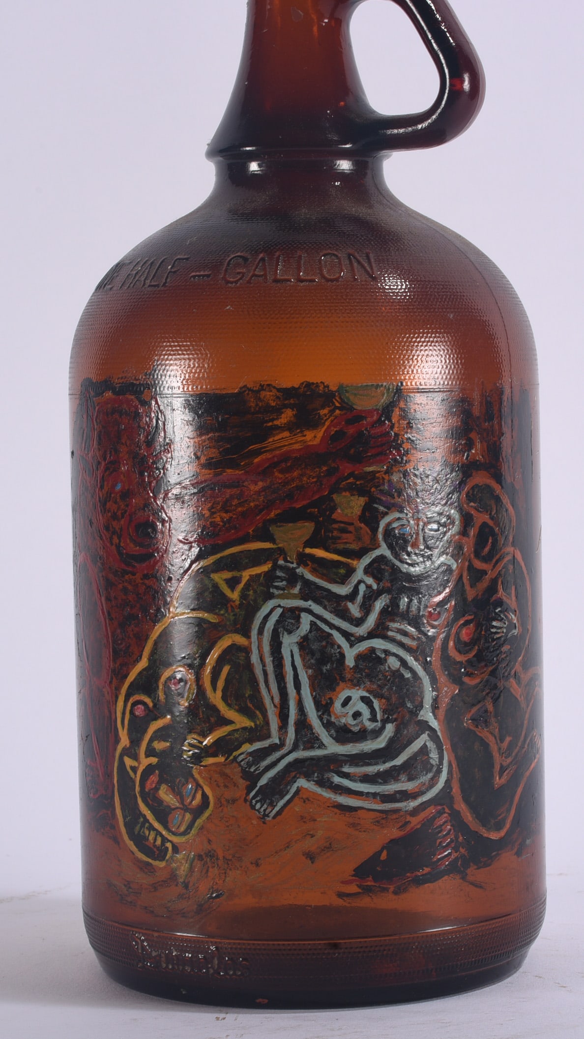 Antique Folk Painted Bottle (1 of 3)