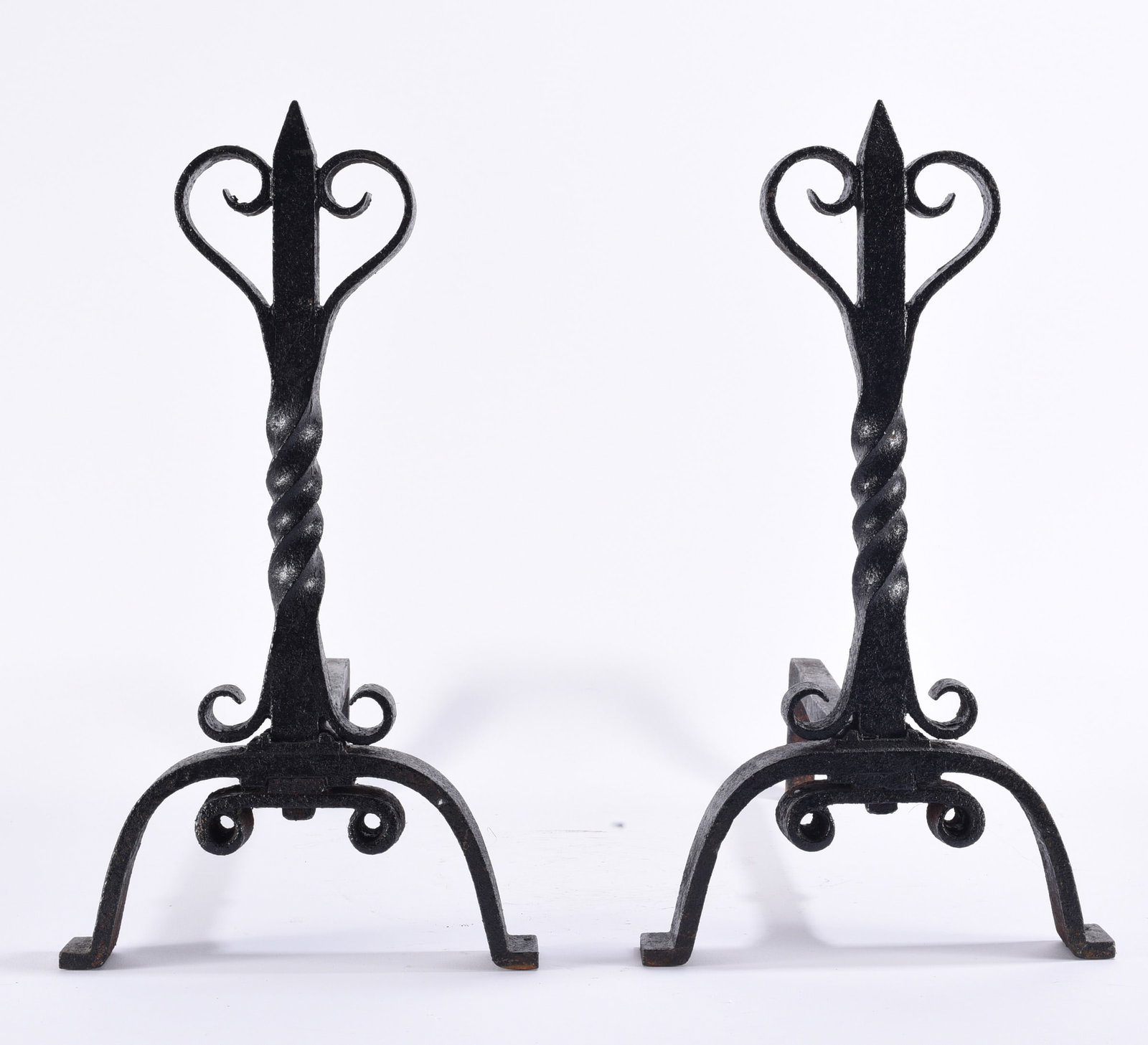 Pair of Hand Forged Iron Fireplace Andirons (1 of 4)