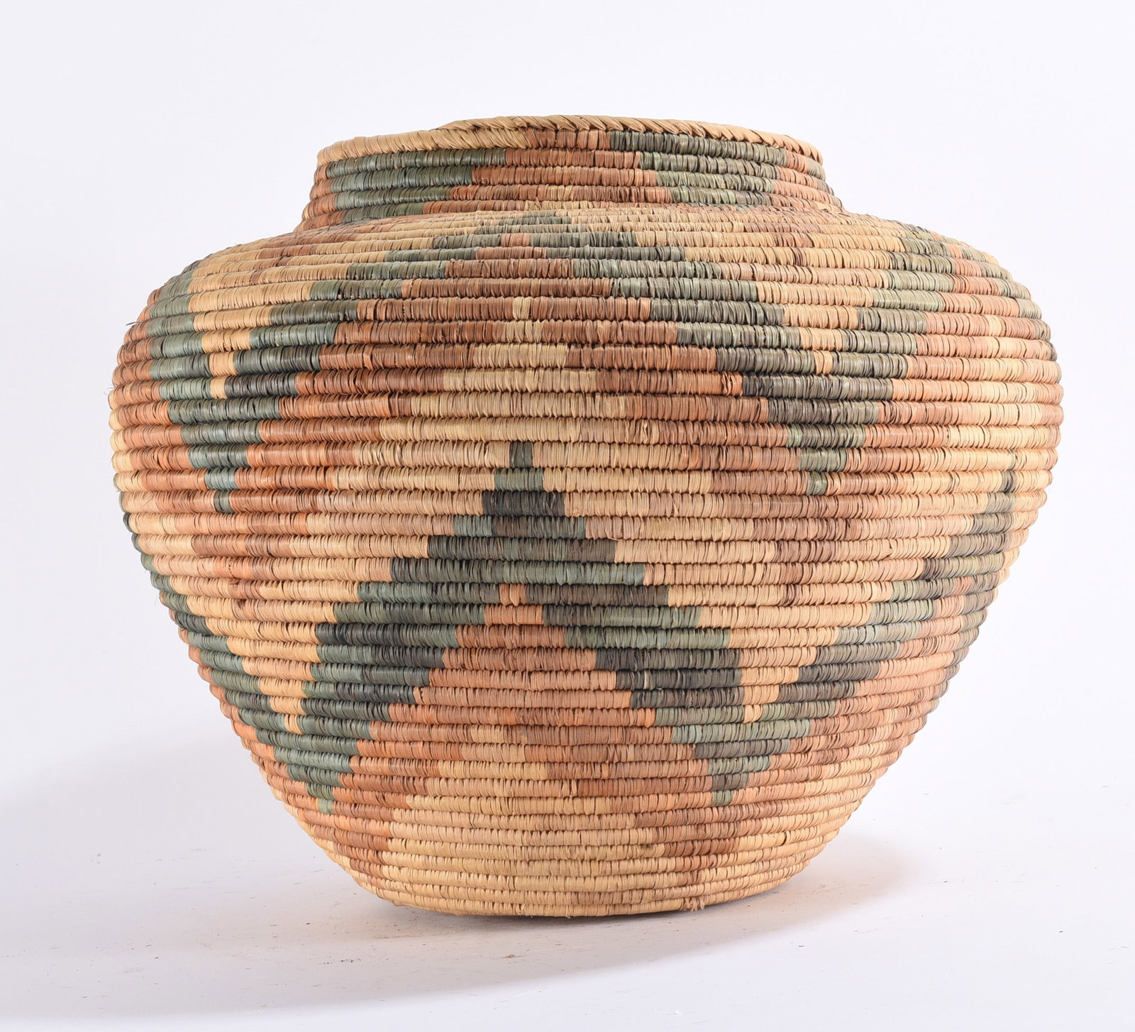 Native American Polychrome Coiled Basket (1 of 4)