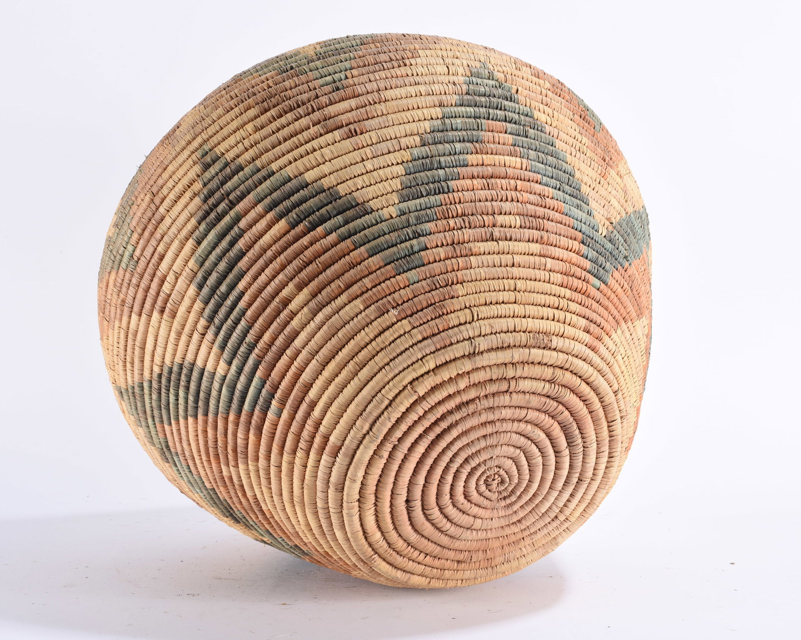 Native American Polychrome Coiled Basket - 4