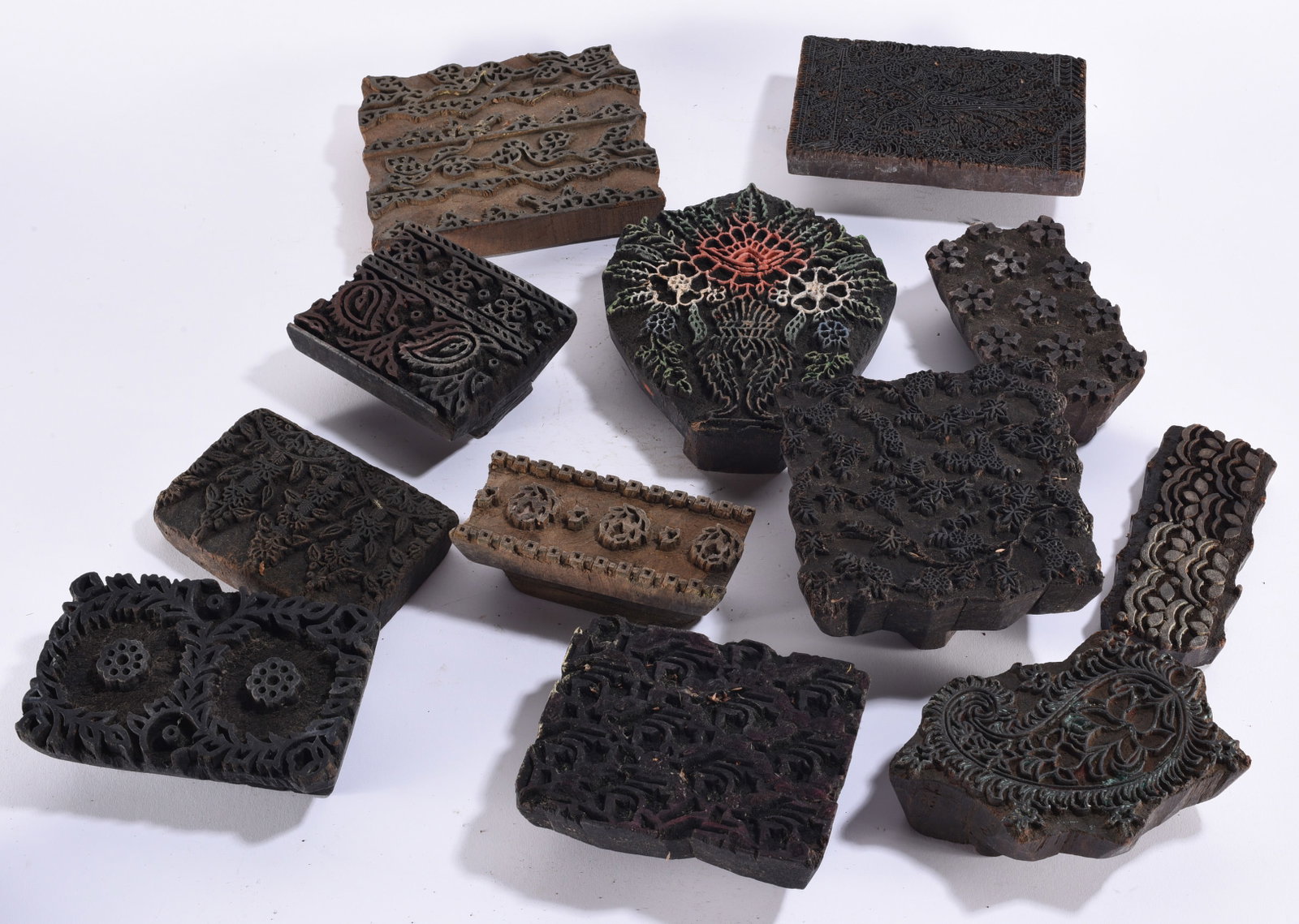 Collection of Antique Indian Hand Carved Textile Printing Blocks (1 of 4)