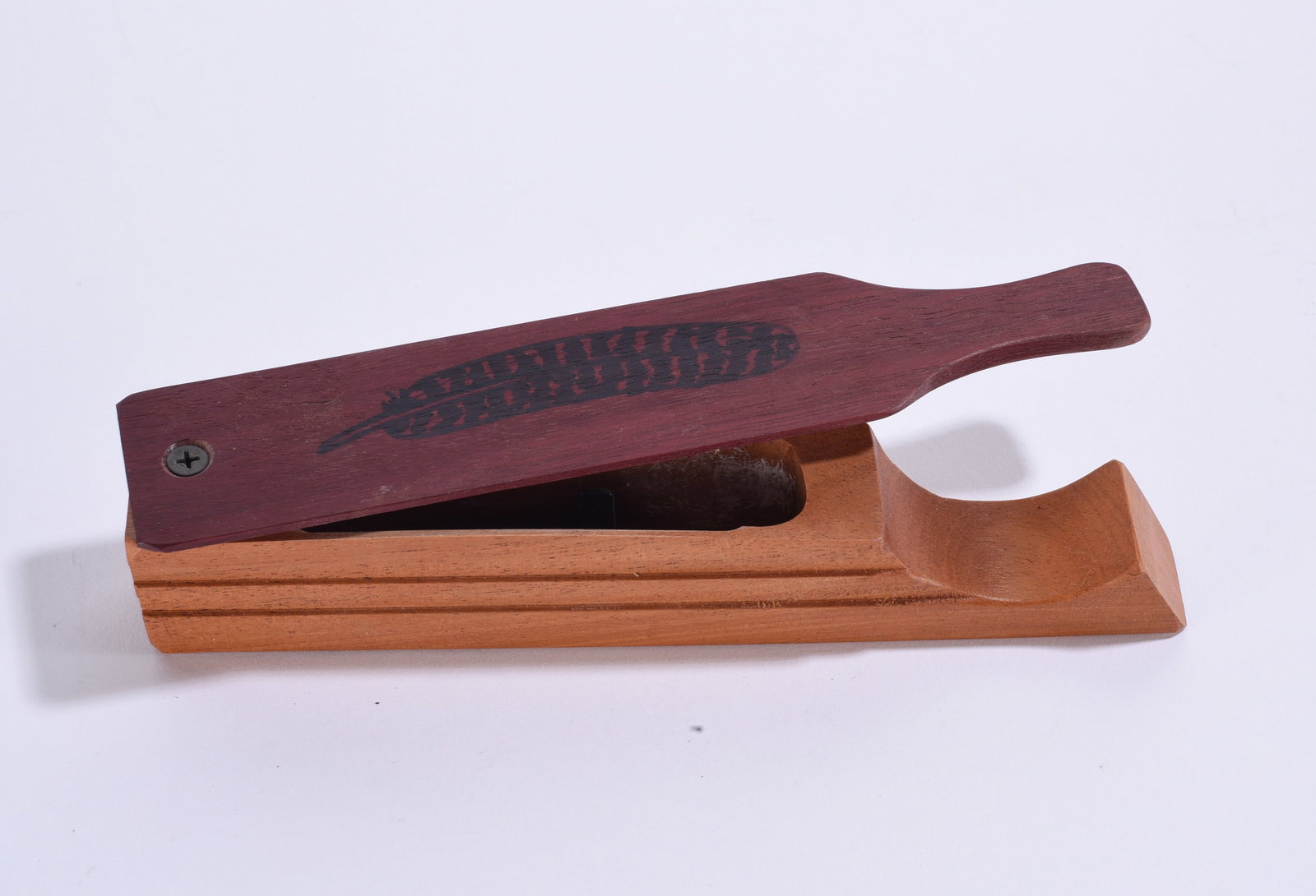 Handmade Wooden Feather Decorated Turkey Box Call (1 of 3)