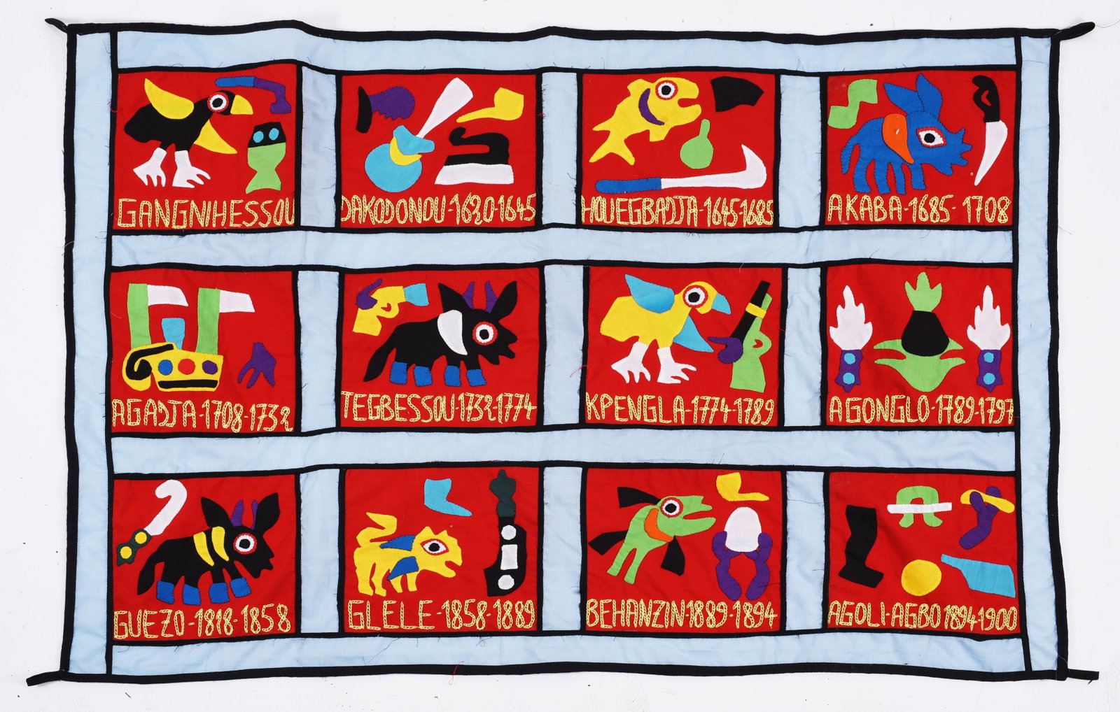 African Historical Appliqué Textile with Named Figures (1 of 3)