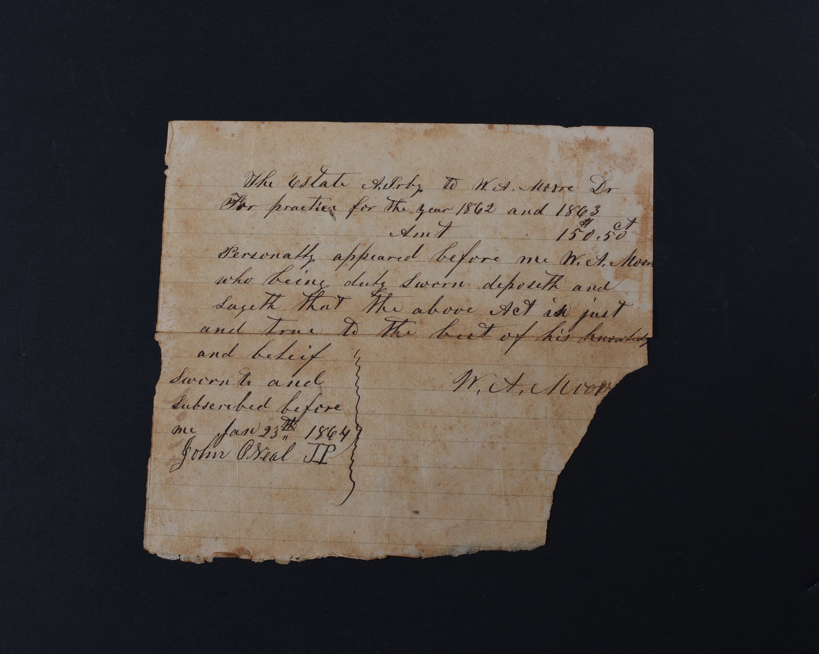 Confederate 1864 Signed Document (1 of 2)