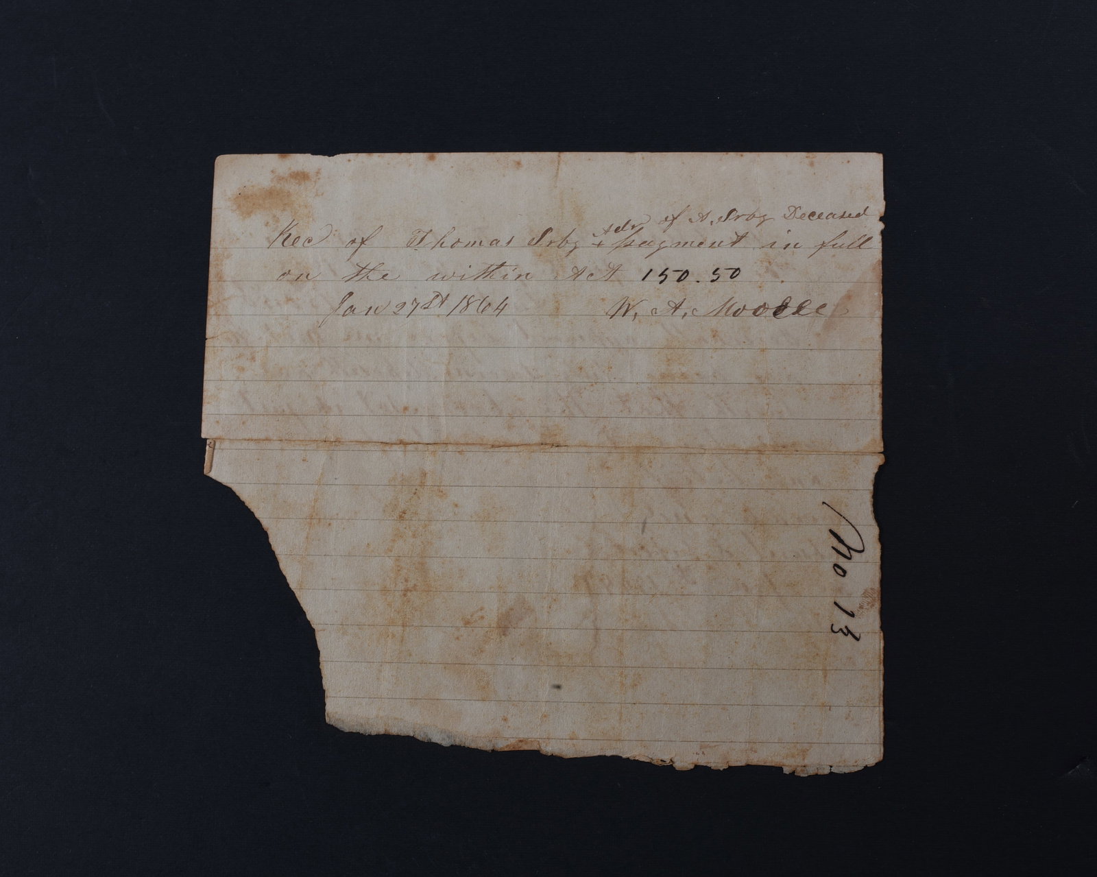 Confederate 1864 Signed Document - 2