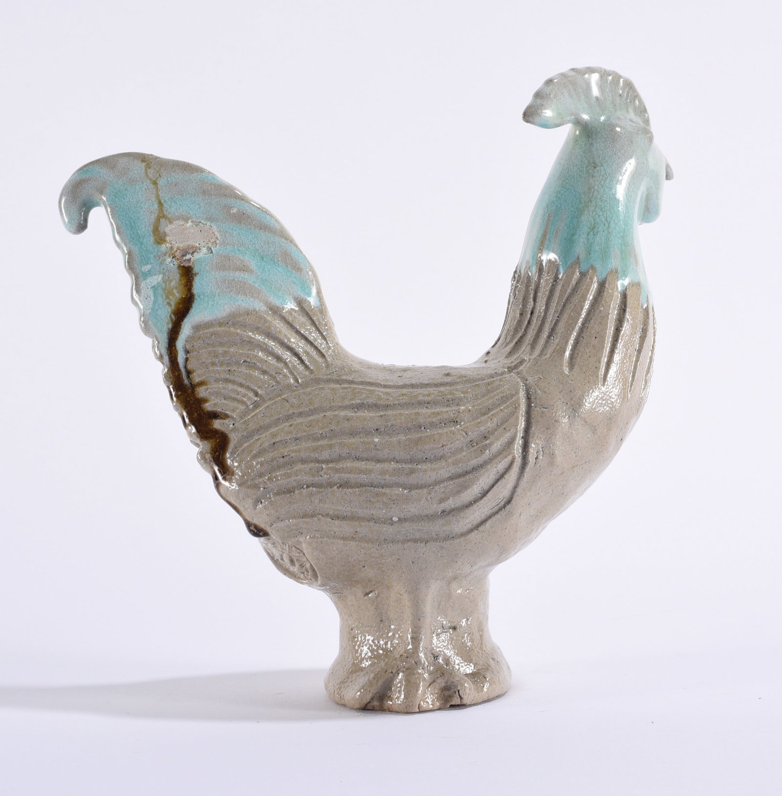Charles Moore Rare Decorated Pottery Rooster (1 of 4)