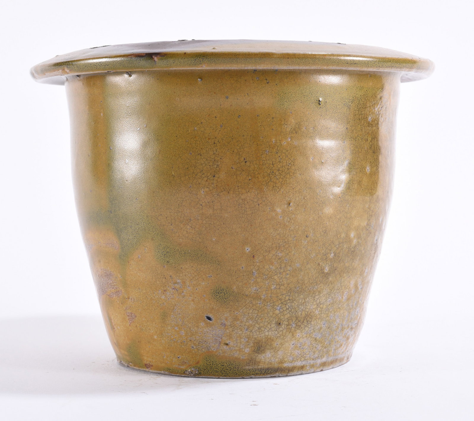 JD Craven Signed Milk Crock w/ Odd Glaze (1 of 5)