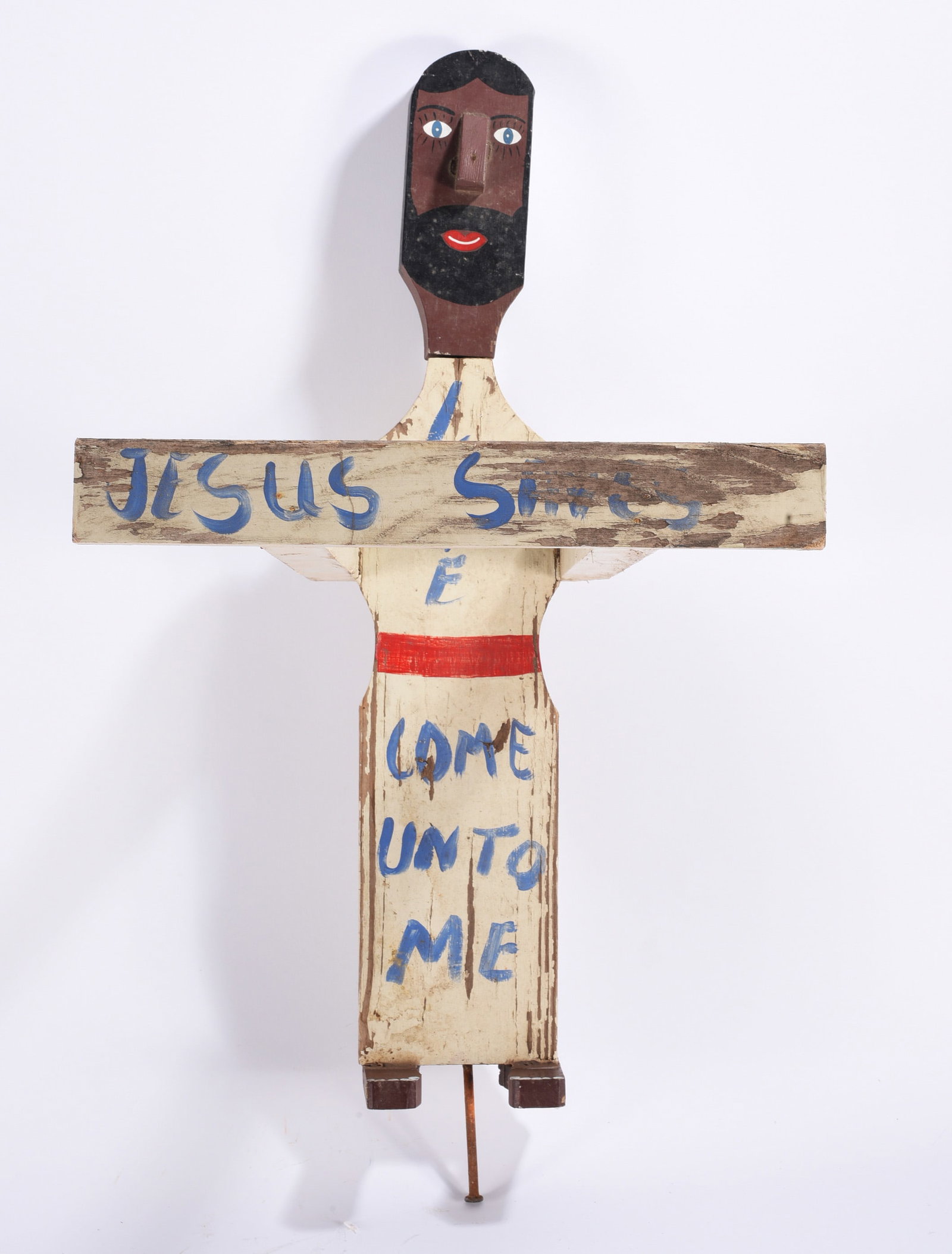 Benny Carter Environmental Jesus: Benny Carter (1943–2014), North Carolina self-taught artist, large circular New York City painting centered on Yankee Stadium, surrounded by dense rows of brightly colored buildings, yellow taxis, s