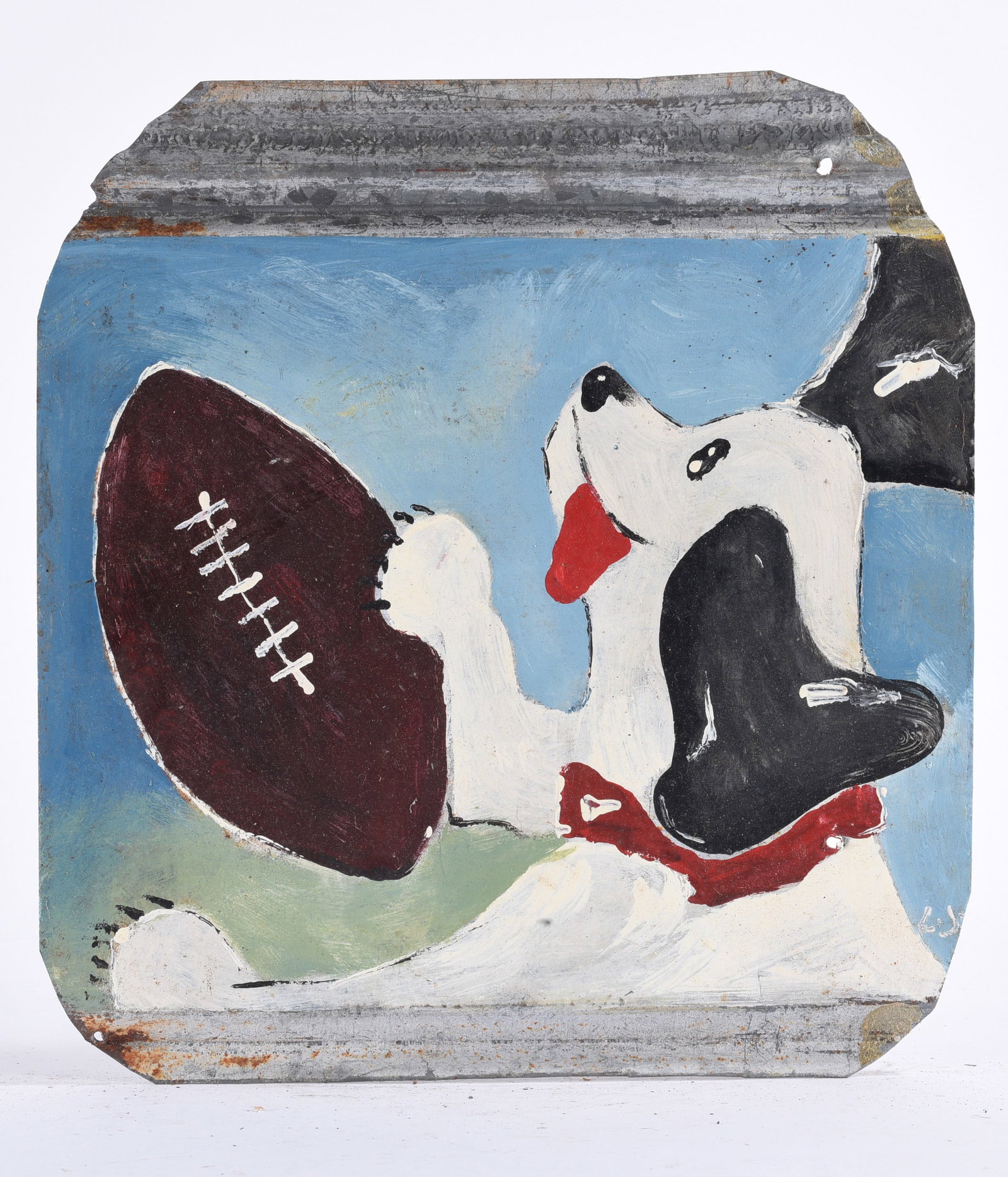Leonard Jones Outsider Art Painting on Tin (1 of 2)