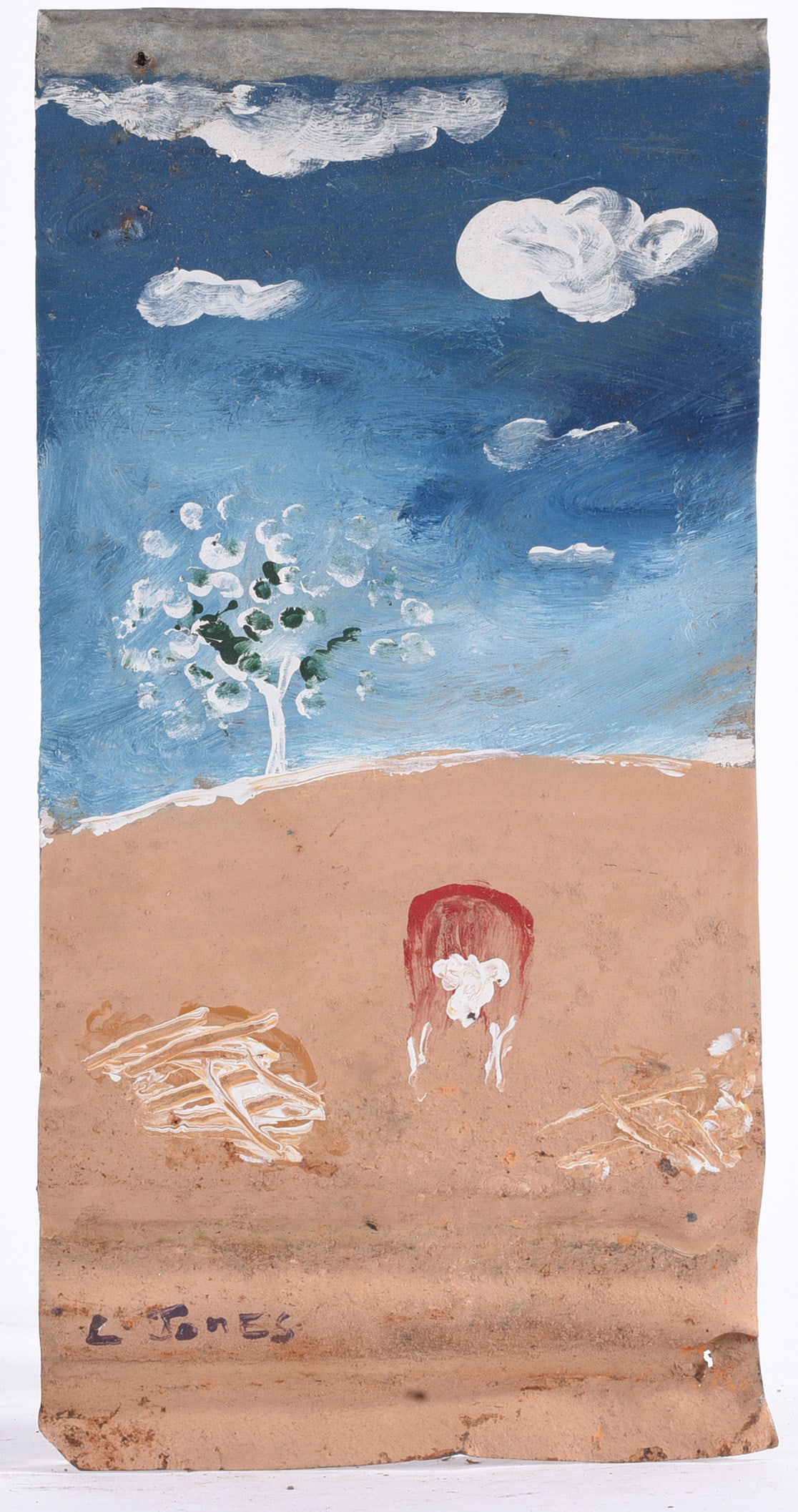 Leonard Jones Outsider Art Painting on Tin (1 of 2)