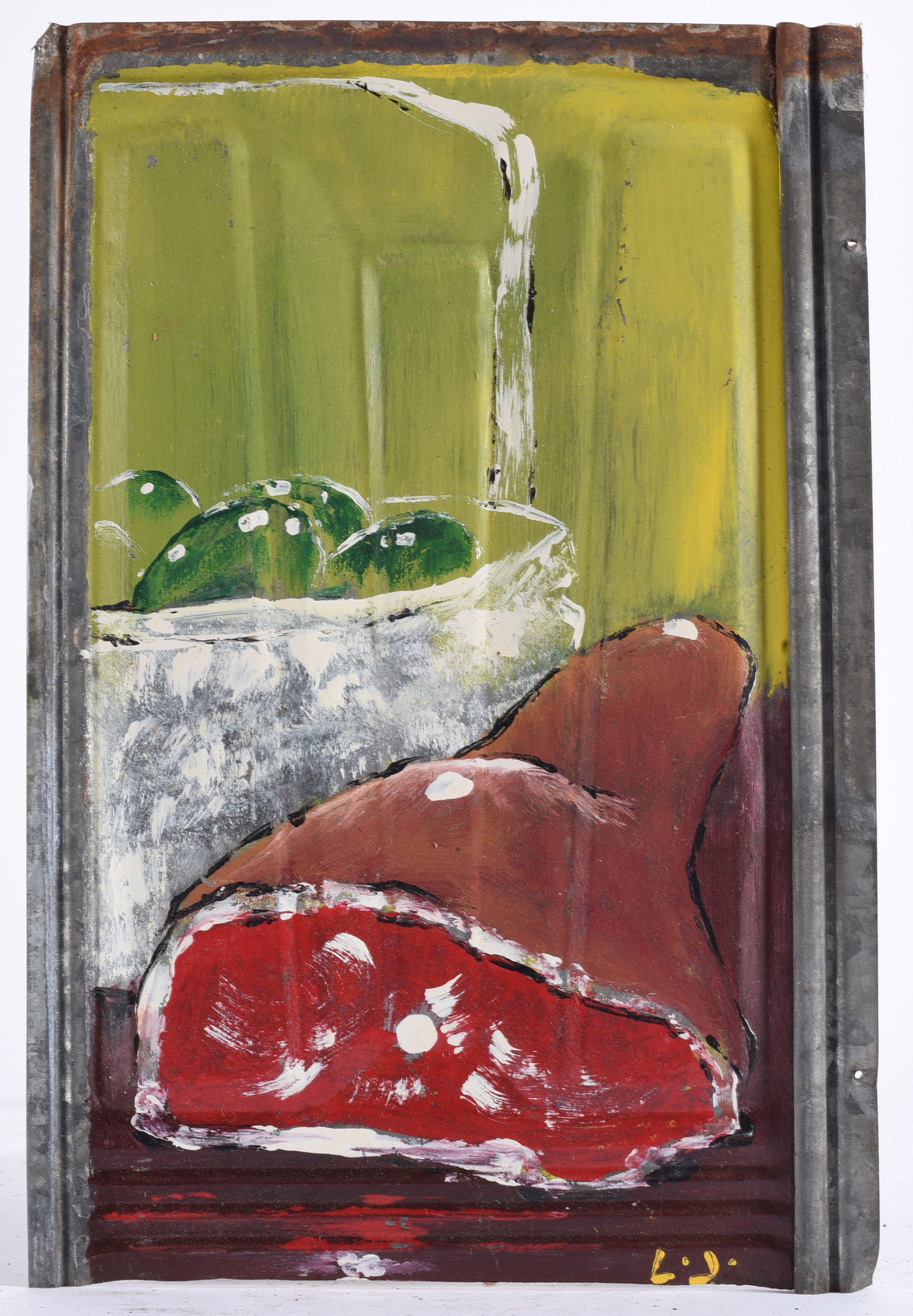 Leonard Jones Outsider Art Painting on Tin (1 of 2)