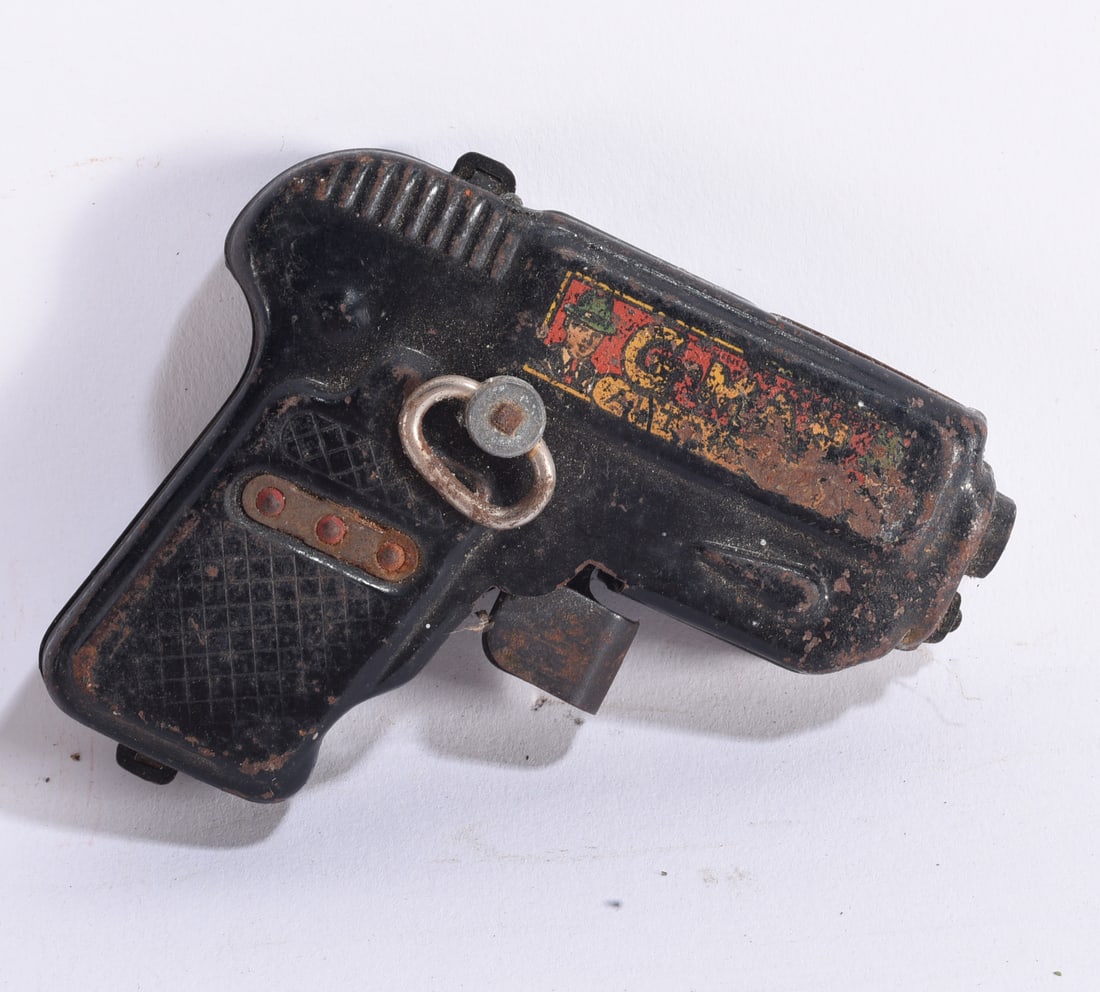 Vintage Tin Litho Toy Cap Gun Pistol (1 of 2)