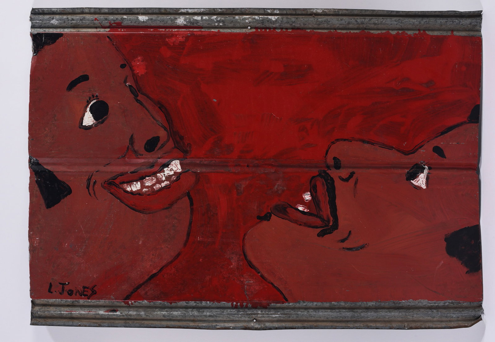 Leonard Jones Outsider Art Painting on Tin (1 of 2)