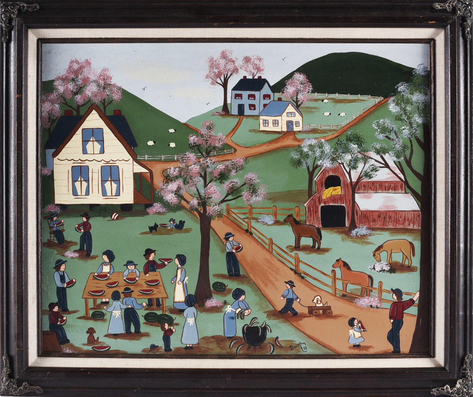 Folk Art Painting Signed Dorothy Lee (1 of 2)