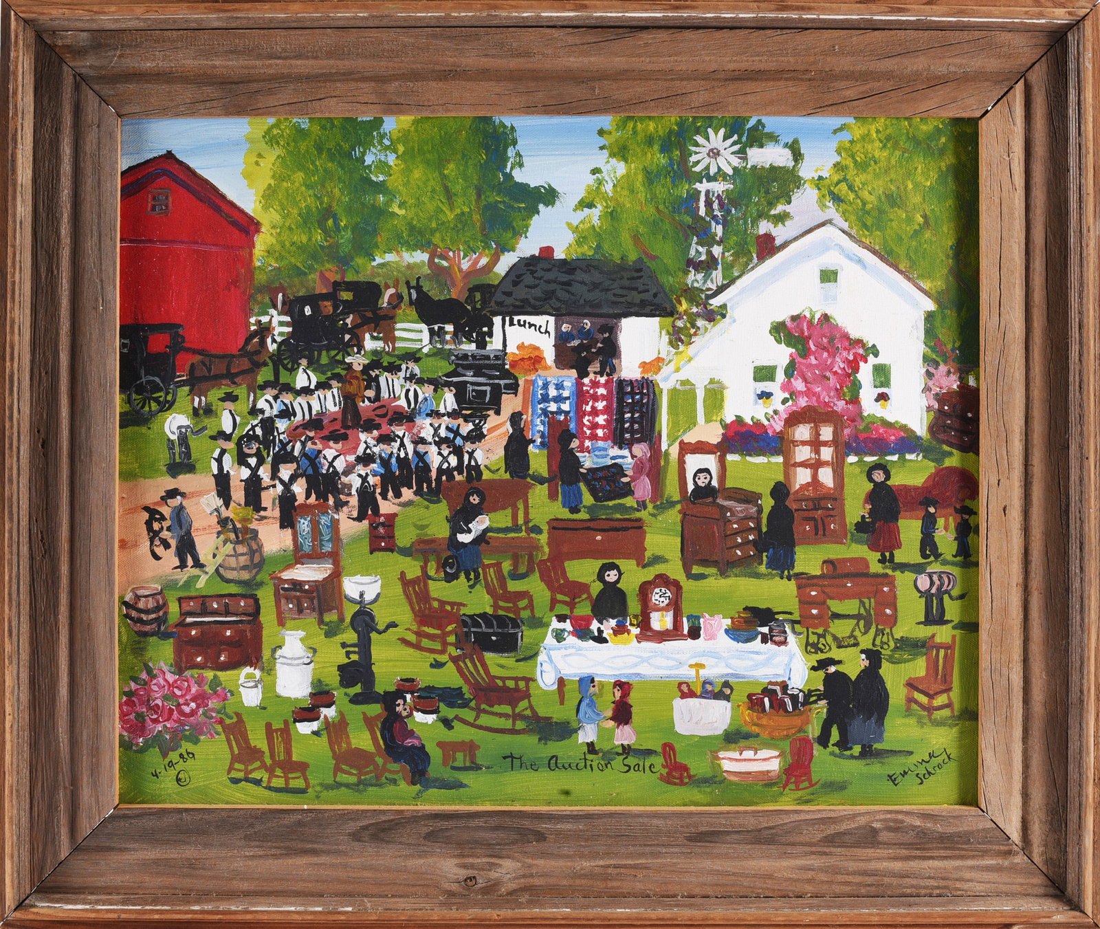 Emma Schrock Folk Art Painting (1 of 2)