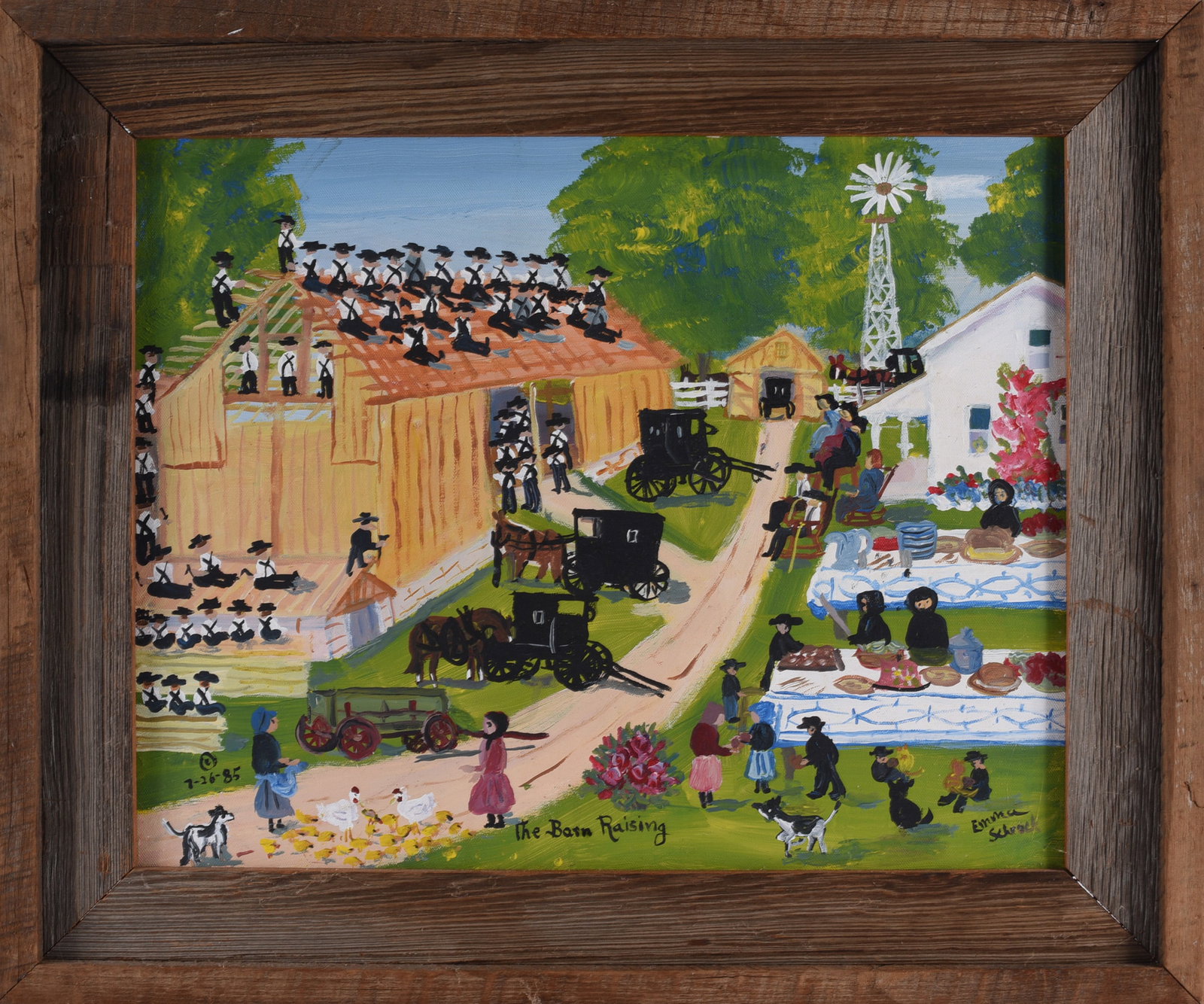 Emma Schrock Folk Art Painting (1 of 2)