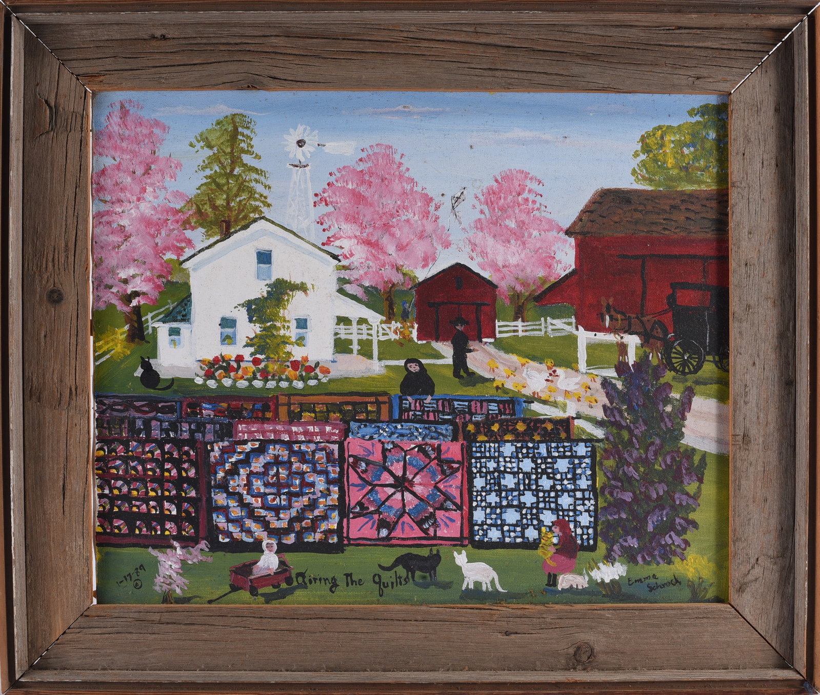 Emma Schrock Folk Art Painting (1 of 2)
