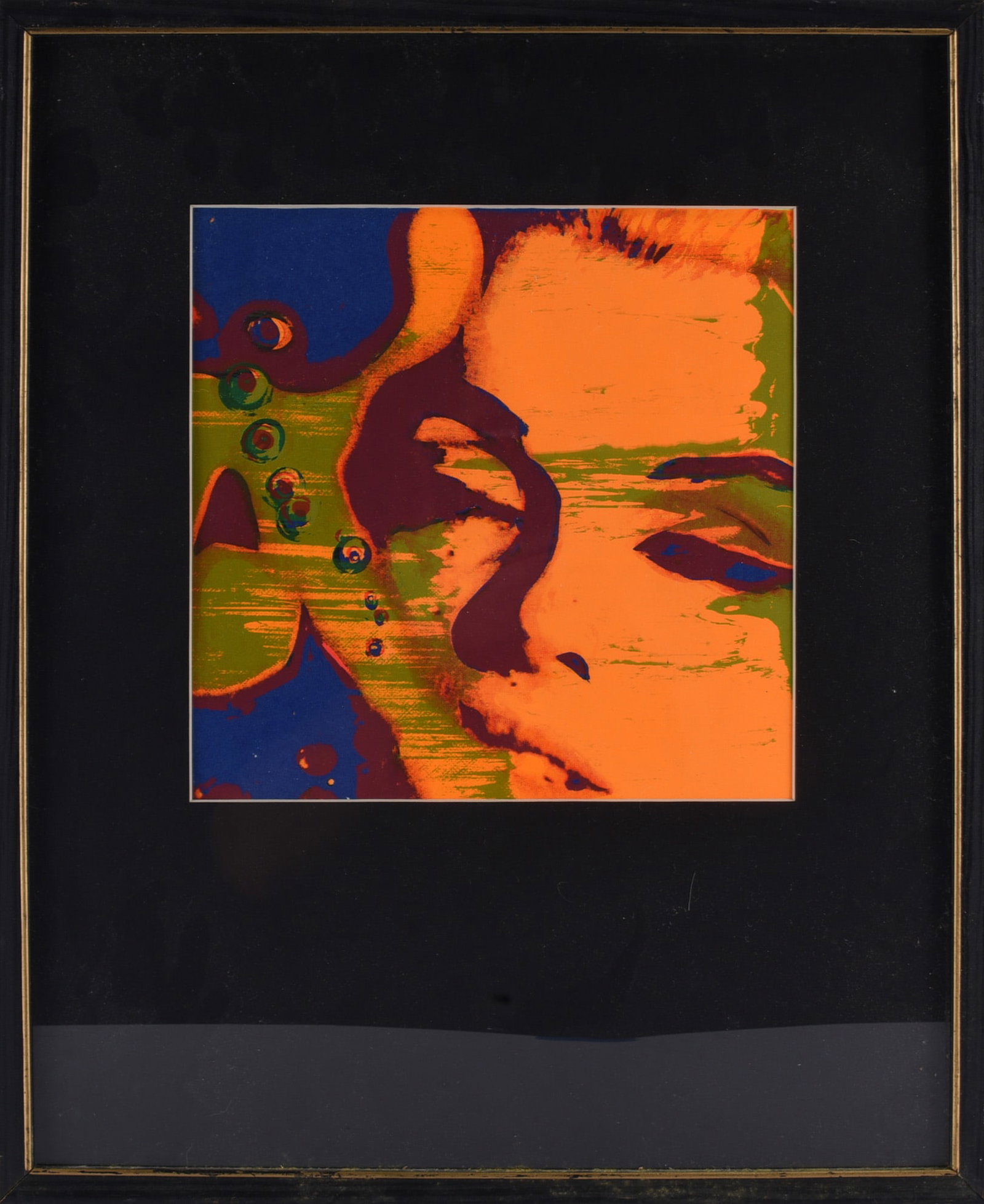 Marilyn Monroe Serigraph After Bert Stern: Color serigraph after Bert Stern featuring a close-up portrait of Marilyn Monroe rendered in bold fluorescent orange, green, blue, and burgundy tones. Based upon Stern’s iconic 1962 photographs of