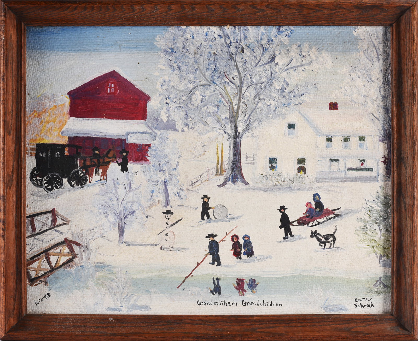 Emma Schrock Folk Art Painting (1 of 2)
