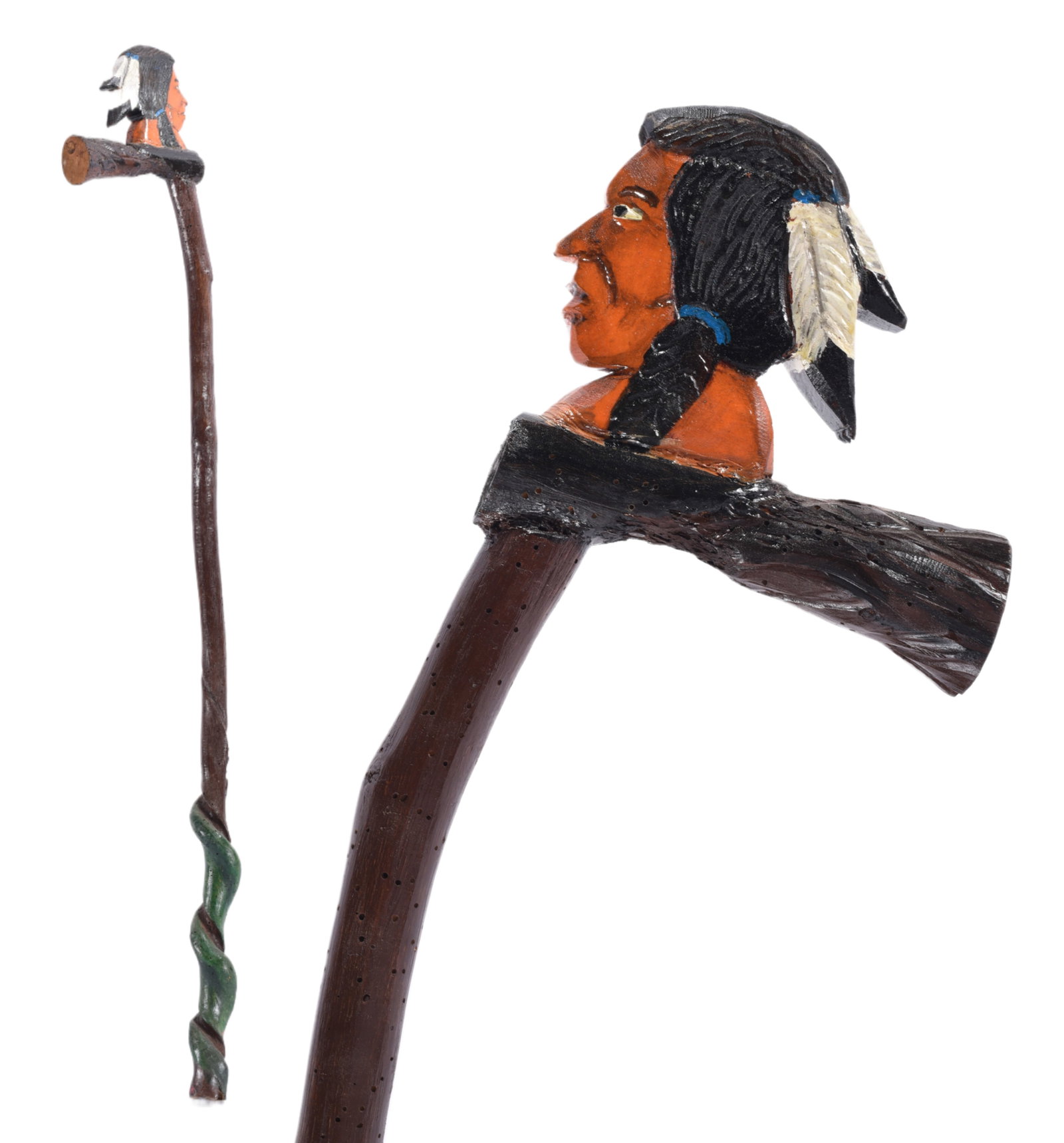 Richard Roebuck Folk Art Painted Cane Walking Stick (1 of 3)