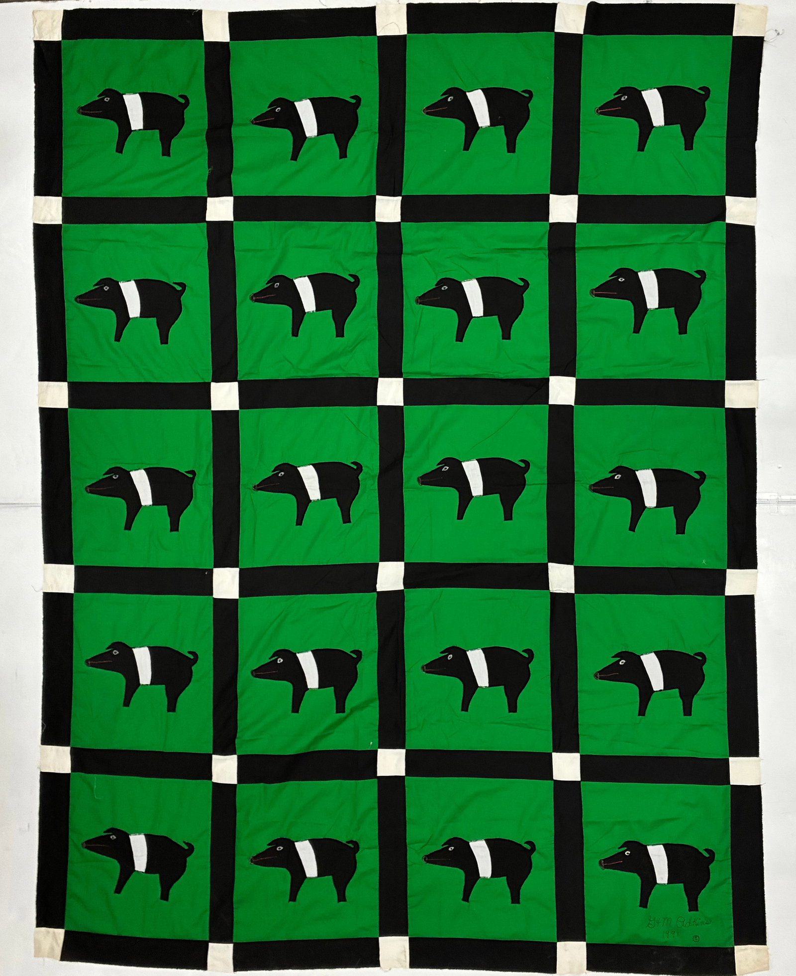 Garland and Minnie Adkins Folk Art Quilt Topper (1 of 4)
