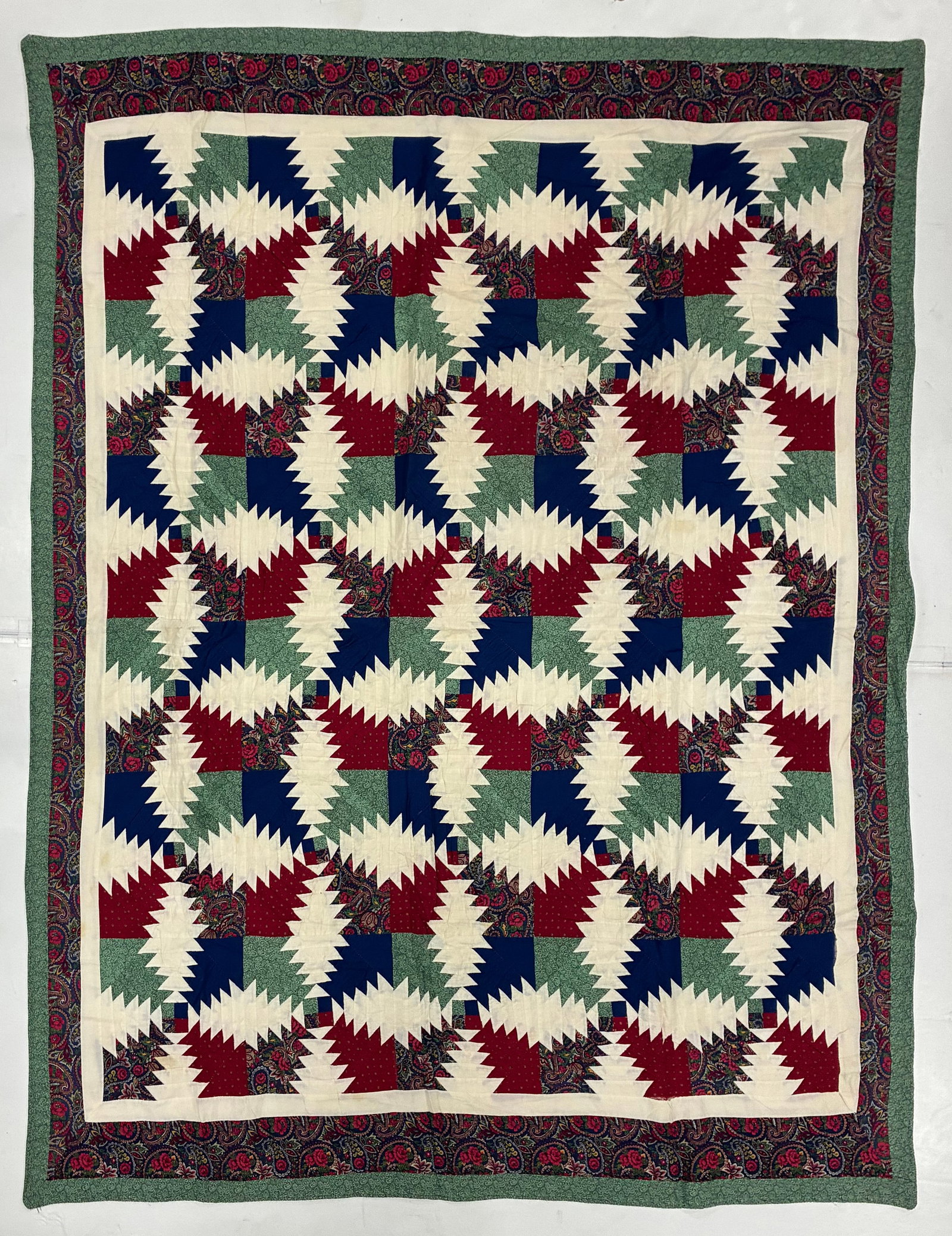 American Delectable Mountains Variation Quilt, Circa 1900-1930 (1 of 2)