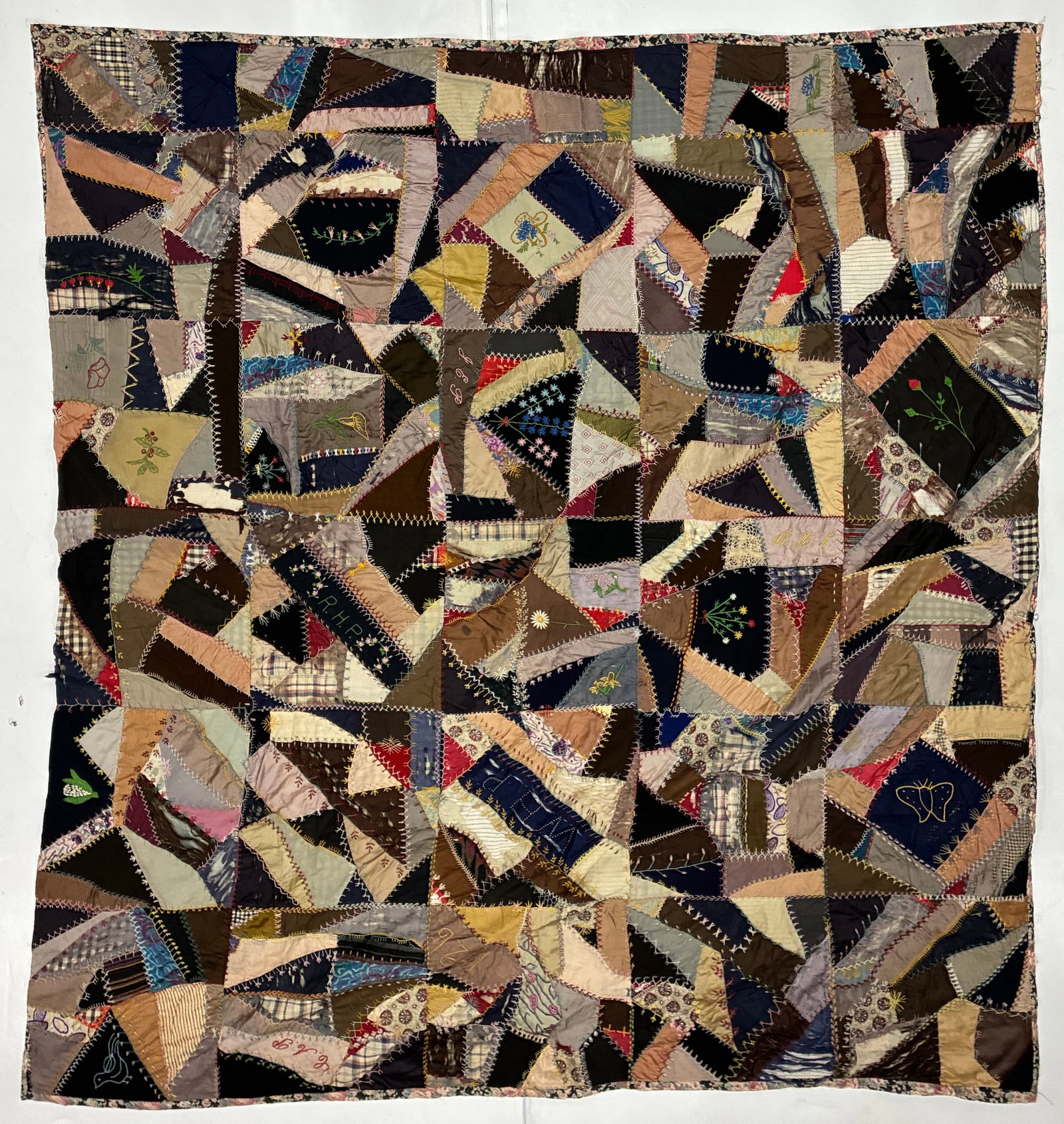 Victorian American Embroidered Crazy Quilt, Circa 1880-1900 (1 of 2)