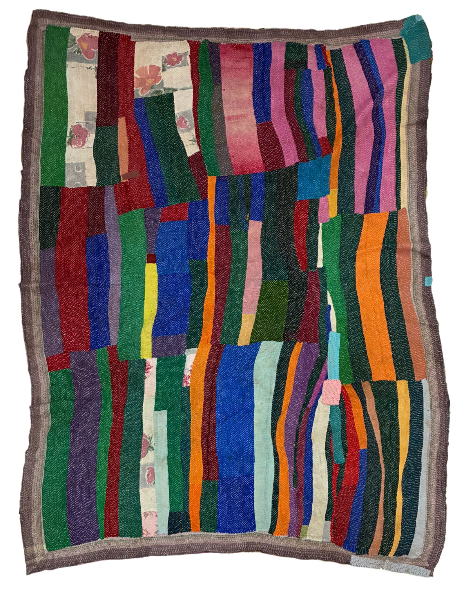American Folk Art Improvisational Strip Quilt (1 of 2)