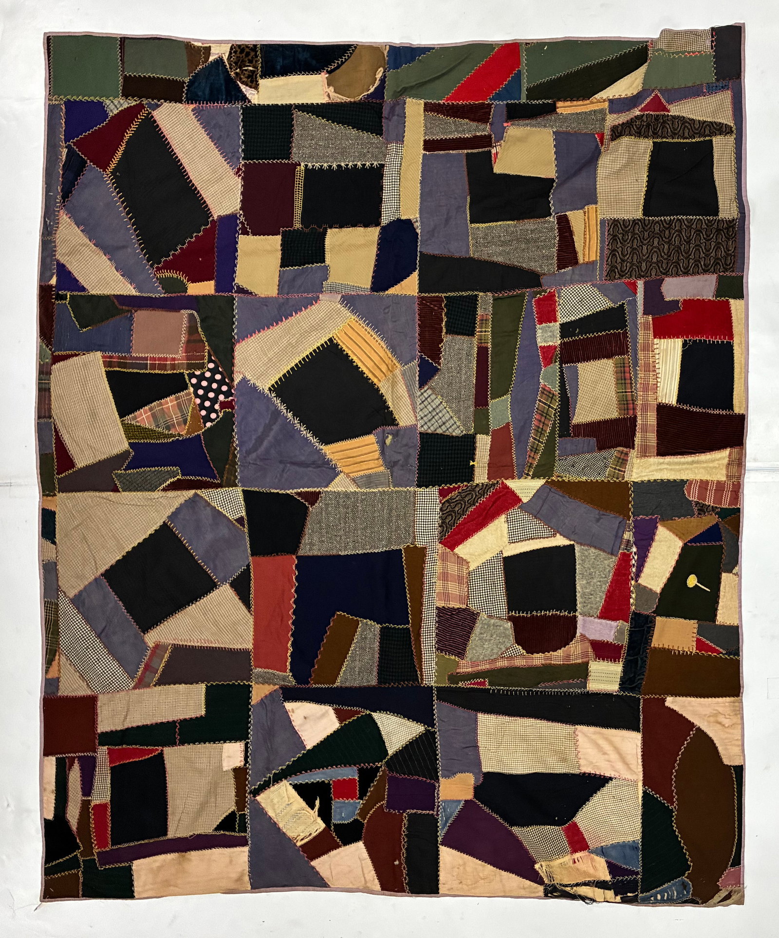 Early 20th Century American Wool & Velvet Crazy Quilt (1 of 2)
