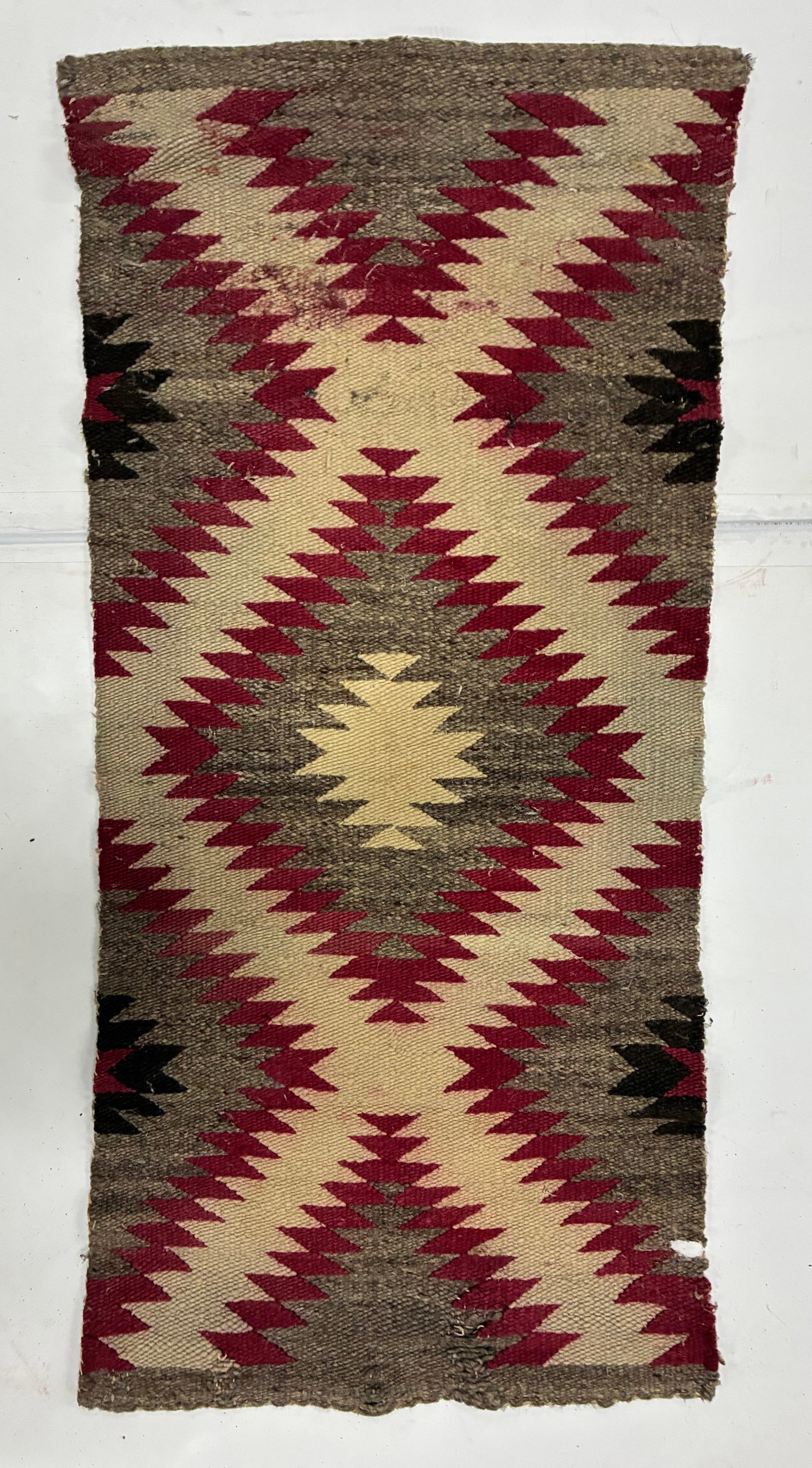 Southwestern Handwoven Red and Gray Diamond Textile (1 of 2)