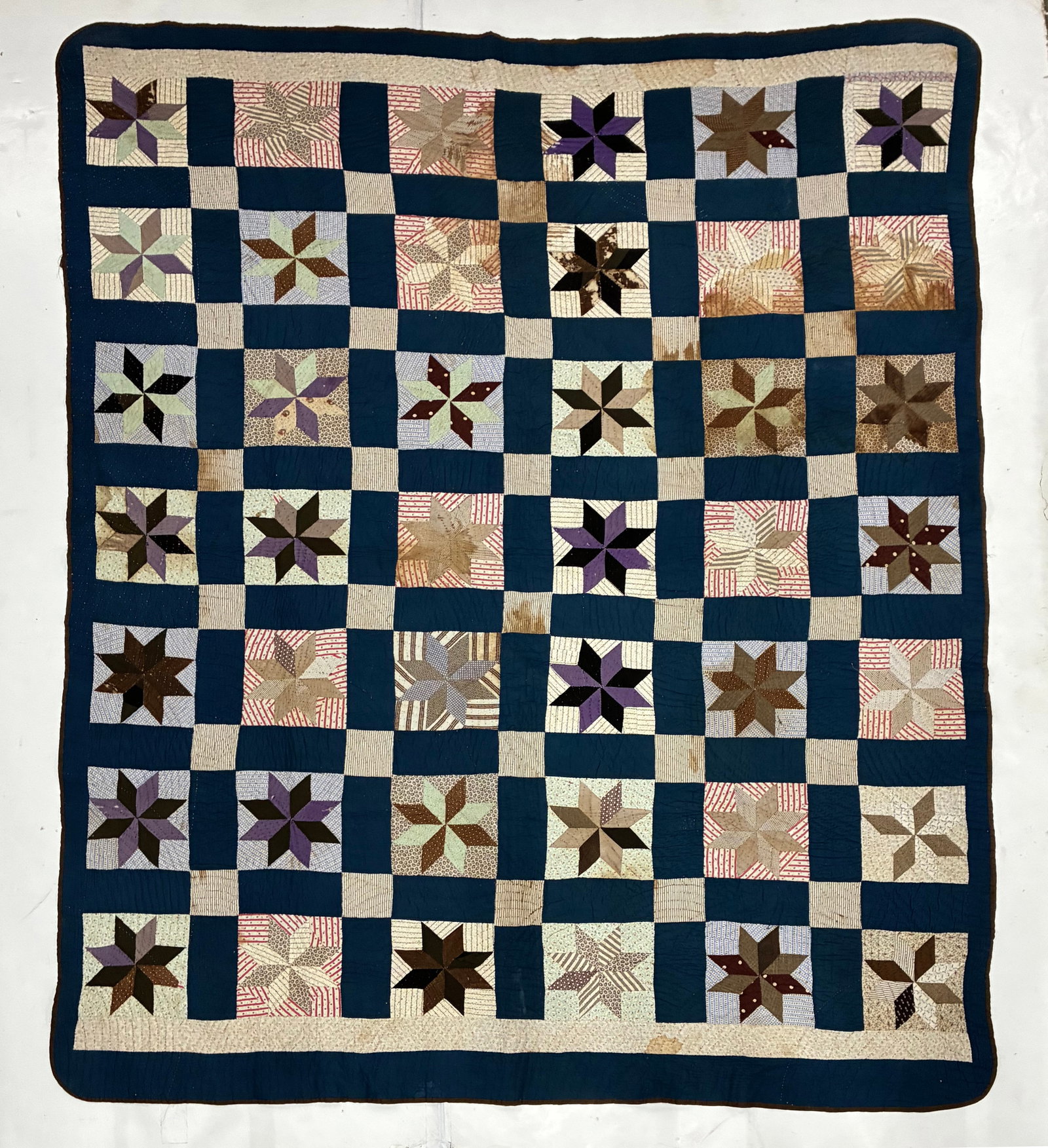 Antique Eight Point Star Patchwork Quilt (1 of 3)