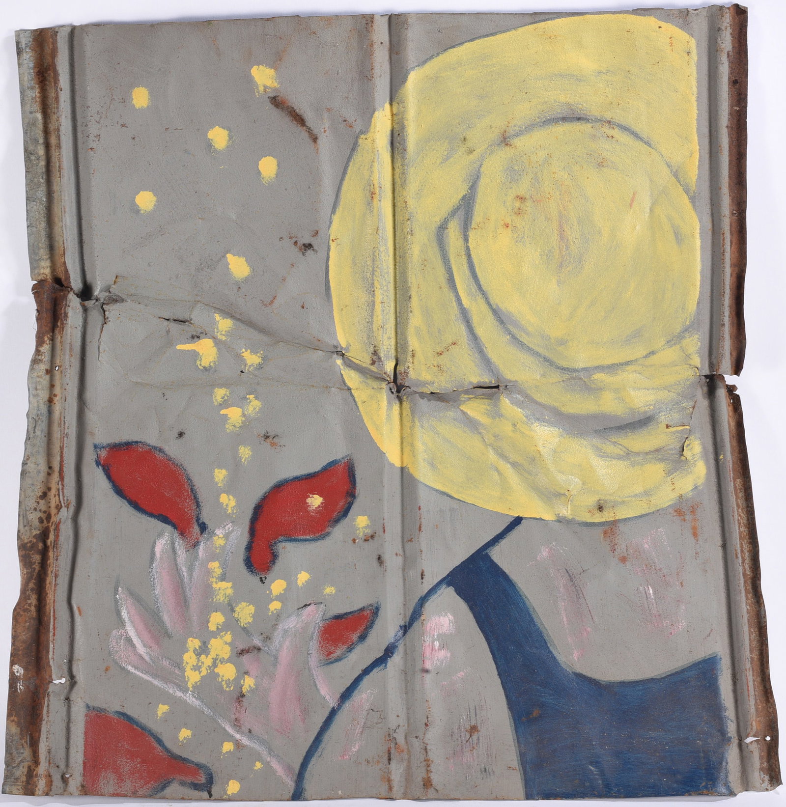 Leonard Jones Outsider Art Painting on Tin (1 of 2)