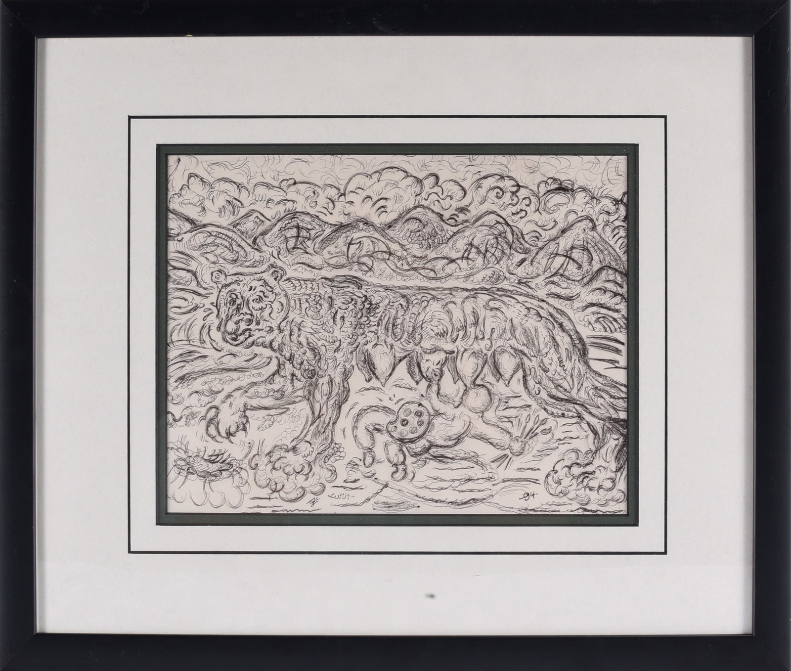 Pen and Ink on Paper Signed Wiili (1 of 2)