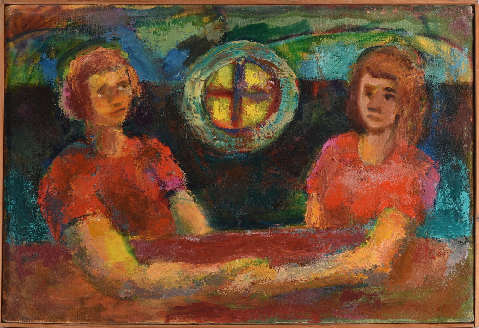 Ed Shewmake Mid Century Painting on Canvas: Ed Shewmake