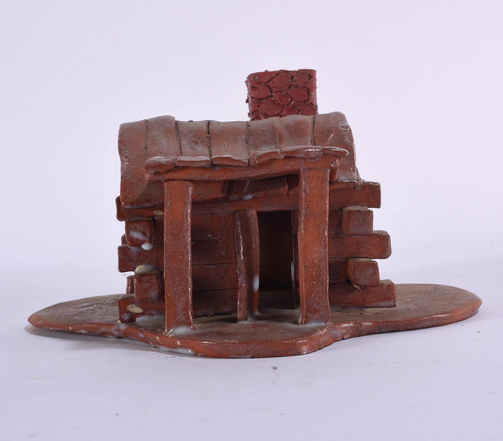 Southern Folk Pottery Miniature Log Cabin Sculpture (1 of 5)