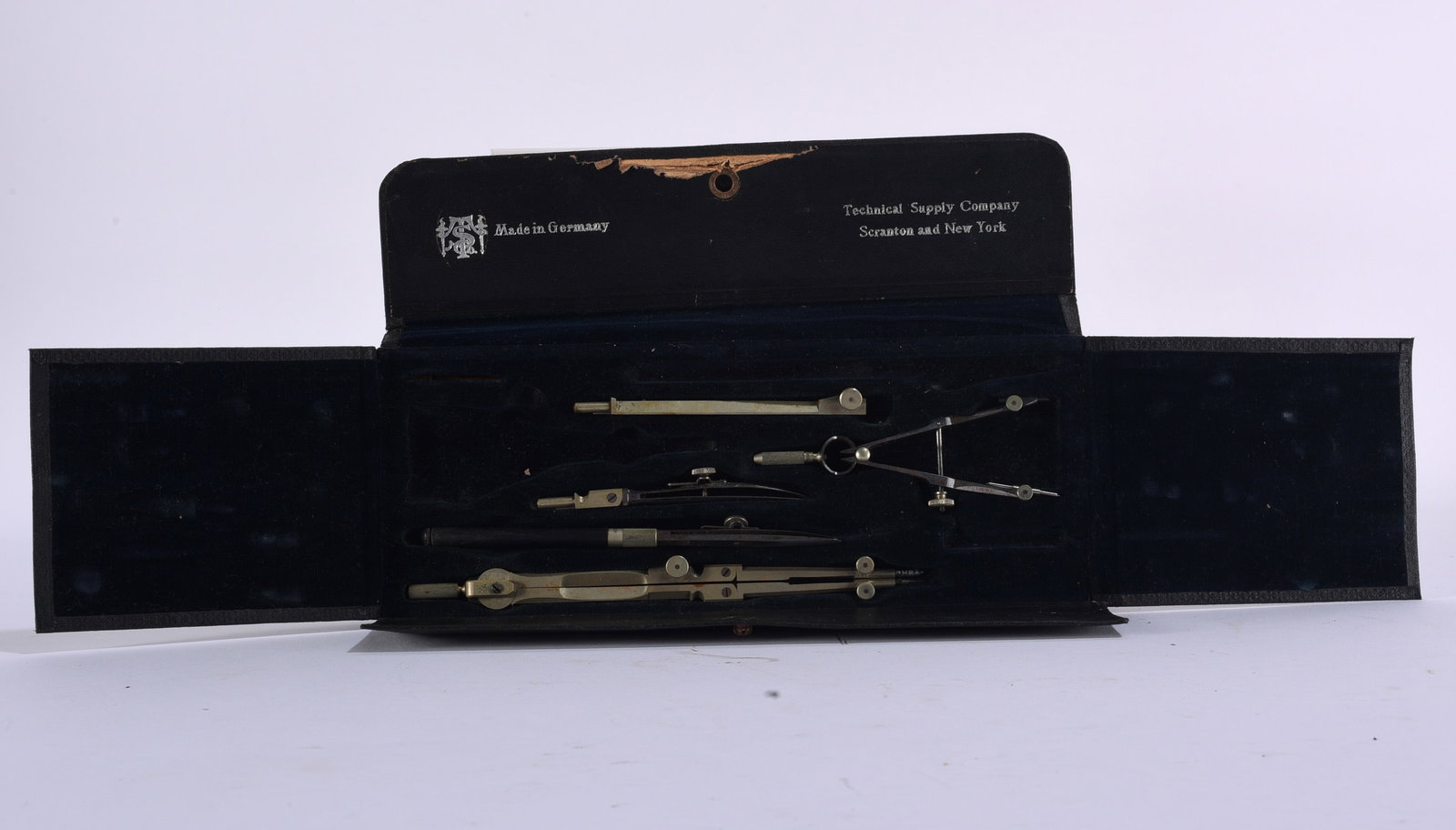 Antique German Drafting Instrument Set in Case (1 of 2)