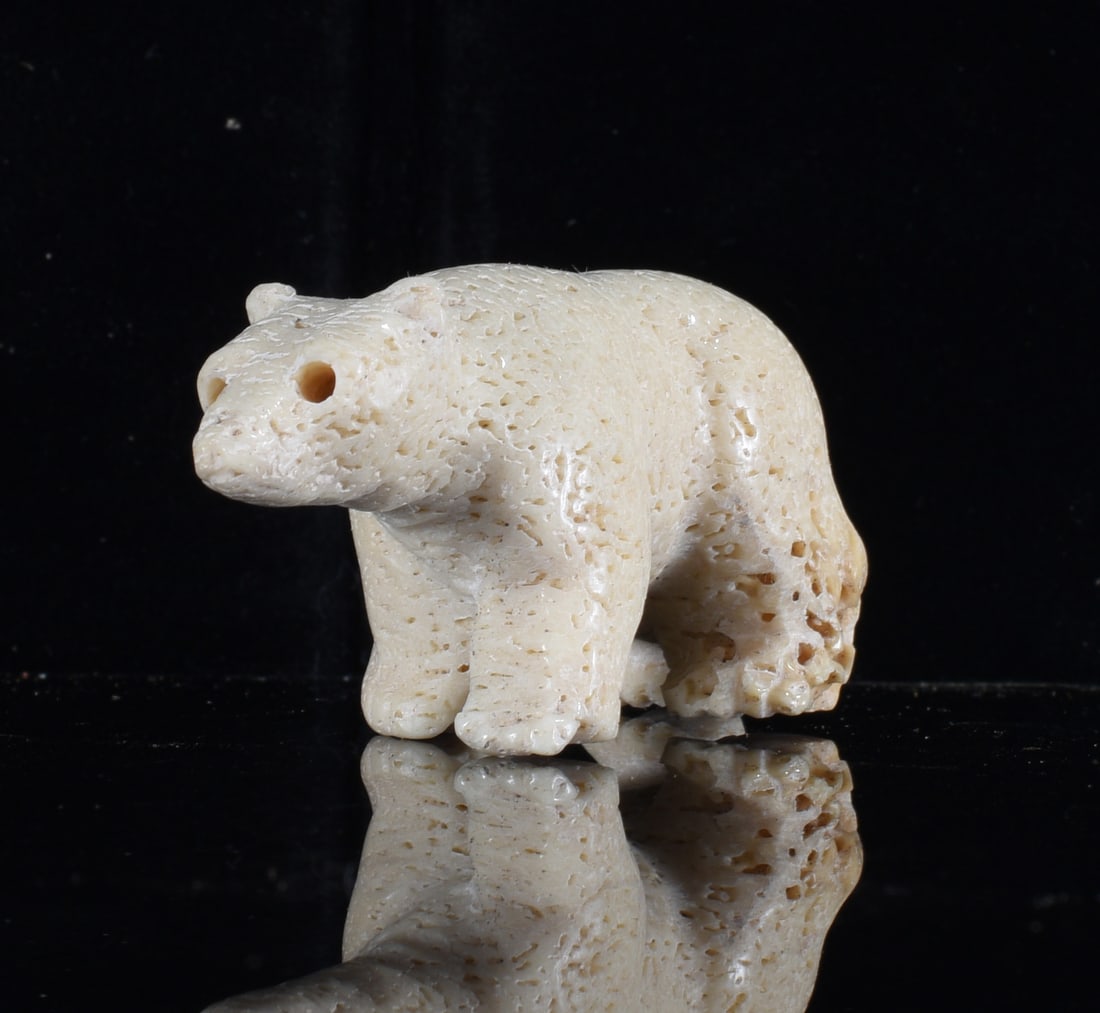 Inuit Carved Bone Polar Bear Figure (1 of 3)