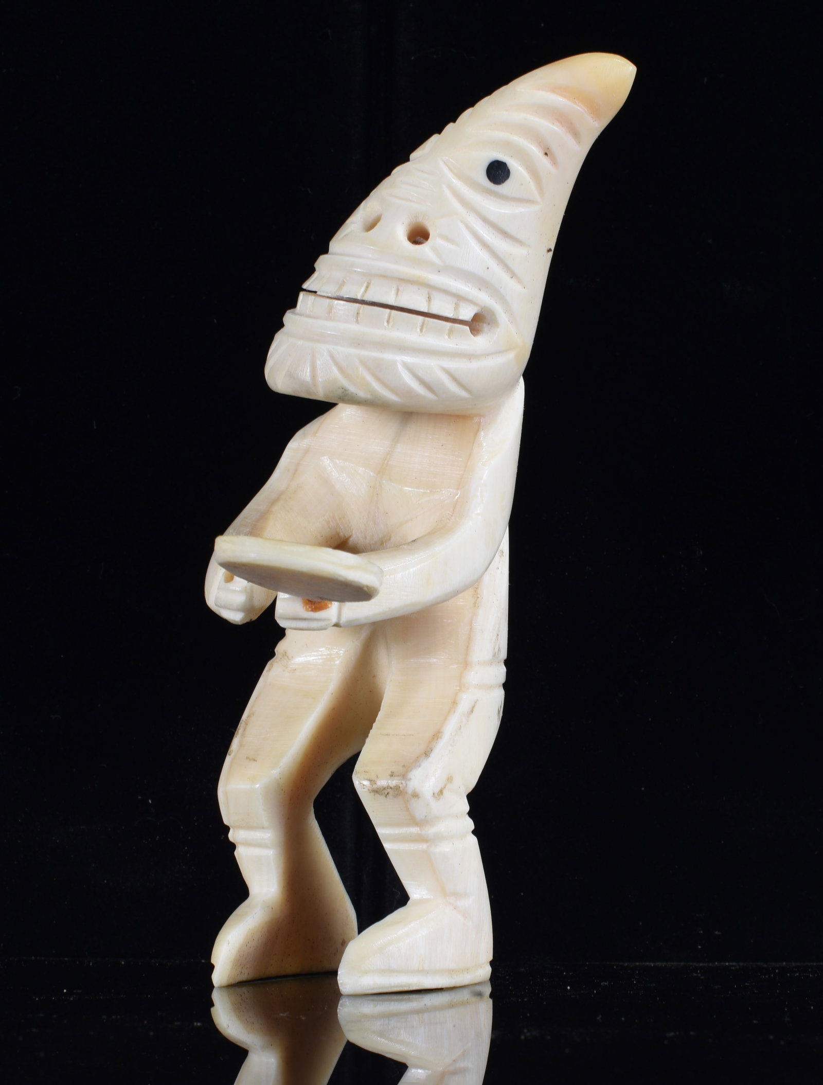 Inuit Carved Bone Standing Masked Figure (1 of 3)