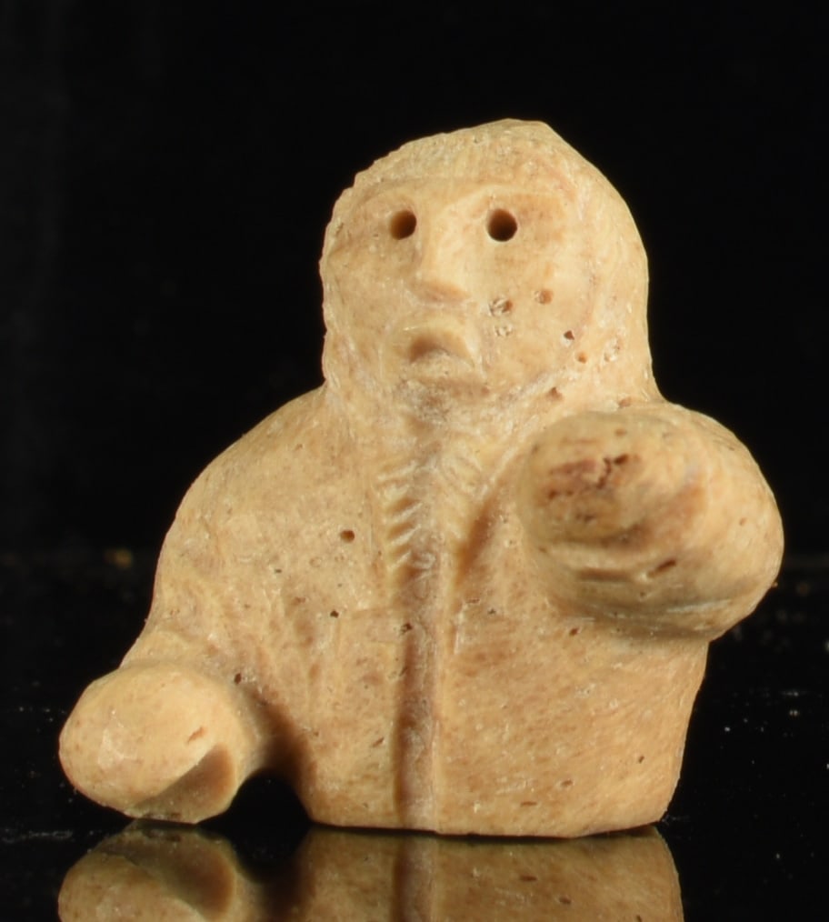 Inuit Carved Bone Figure Holding Object (1 of 3)