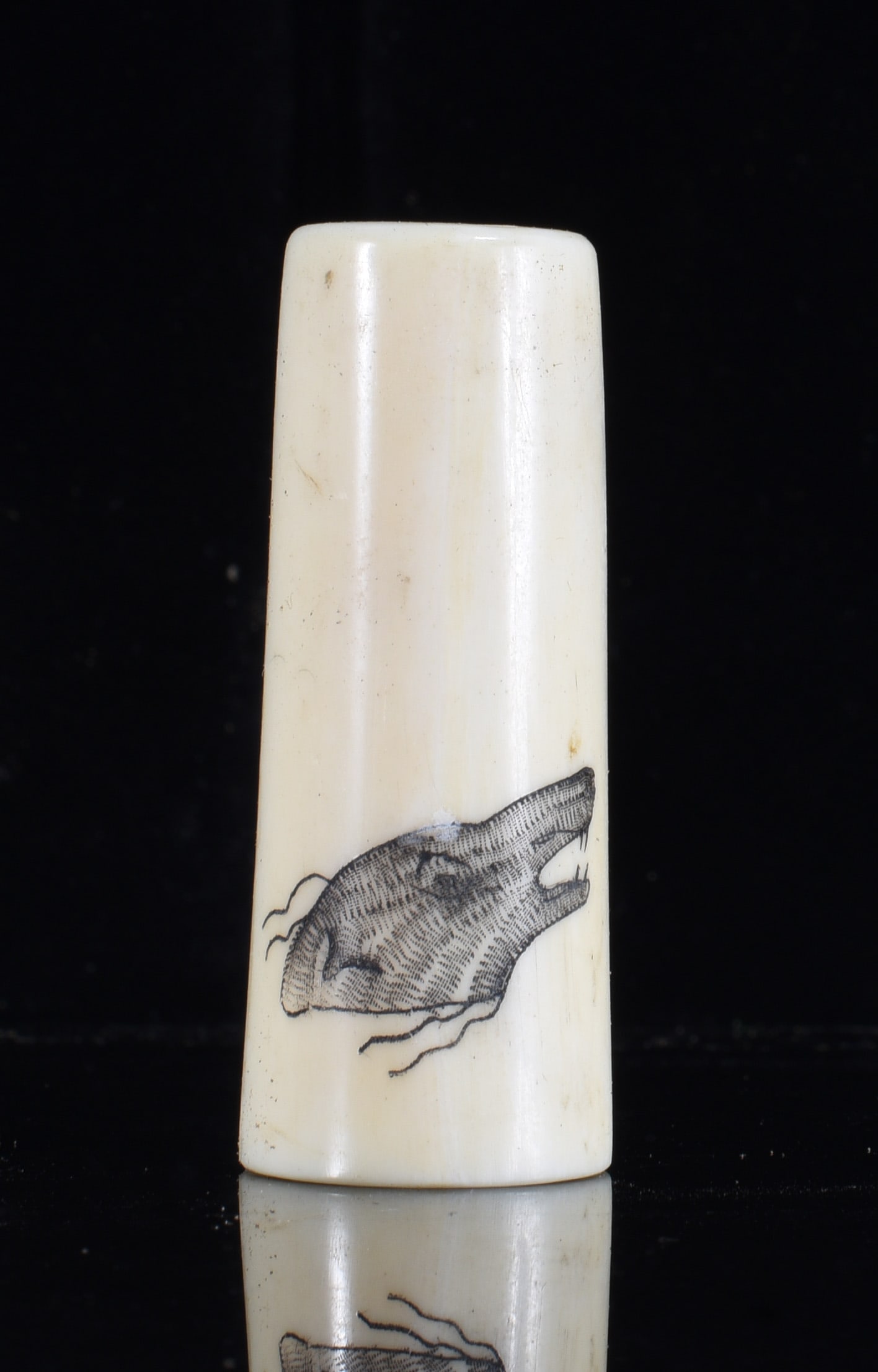 Scrimshaw Bone Polar Bear Decorated Piece (1 of 3)