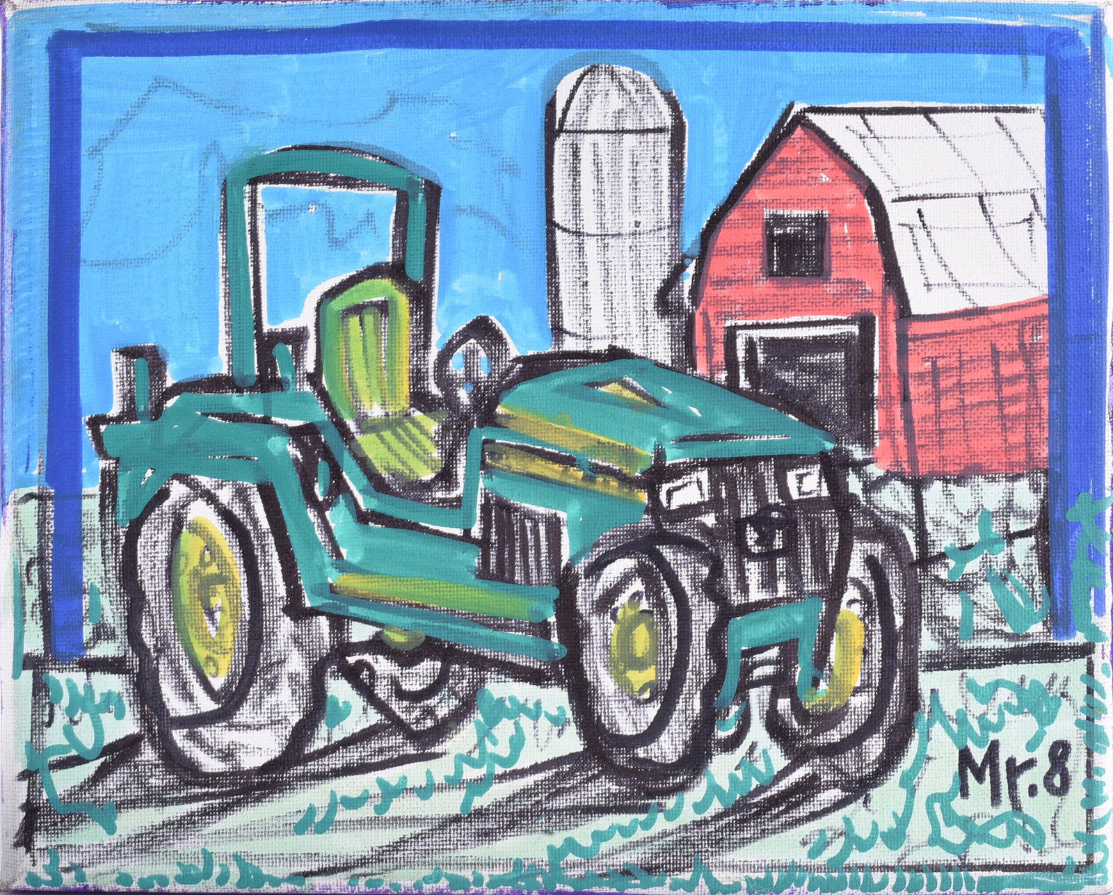 Mr. 8 Outsider Art Painting (1 of 2)